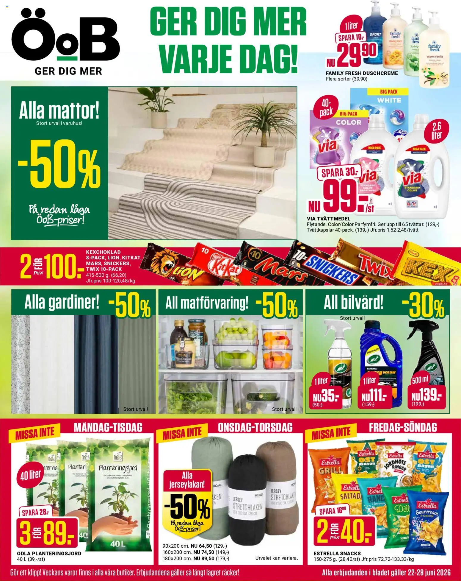 Förhandsgranska reklamblad ÖoB erbjudanden från butik ÖoB gäller från 22/06/2026