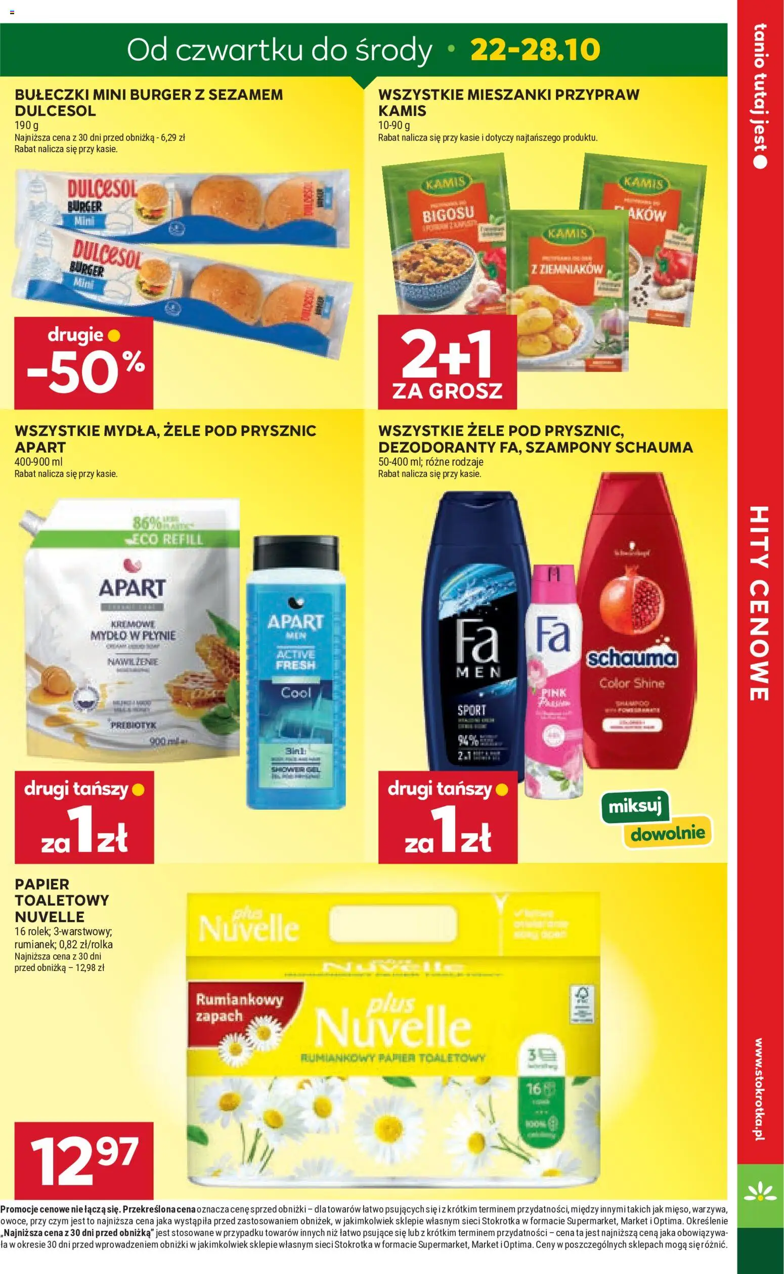 Pogląd gazetki "Stokrotka gazetka - Market" ze sklepu Stokrotka ważnej od 22.10.2026 - Stokrotka, Burger, Warzywa, Prysznic, Papier toaletowy, Zapach, Mydło, Mydło w płynie