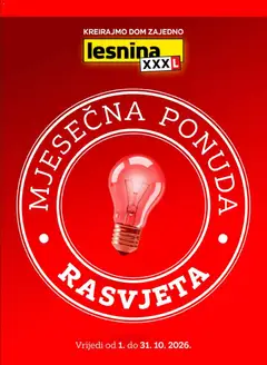Pregled letka Lesnina - Mjesečna ponuda rasvjete trgovine Lesnina vrijedi od 01.10.2026