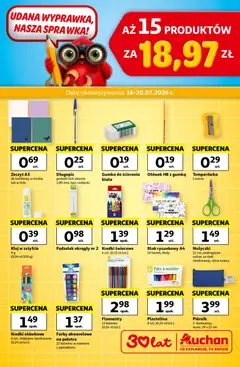 Pogląd gazetki "Auchan gazetka - Wyprawka Hipermarket" ze sklepu Auchan ważnej od 16.07.2026