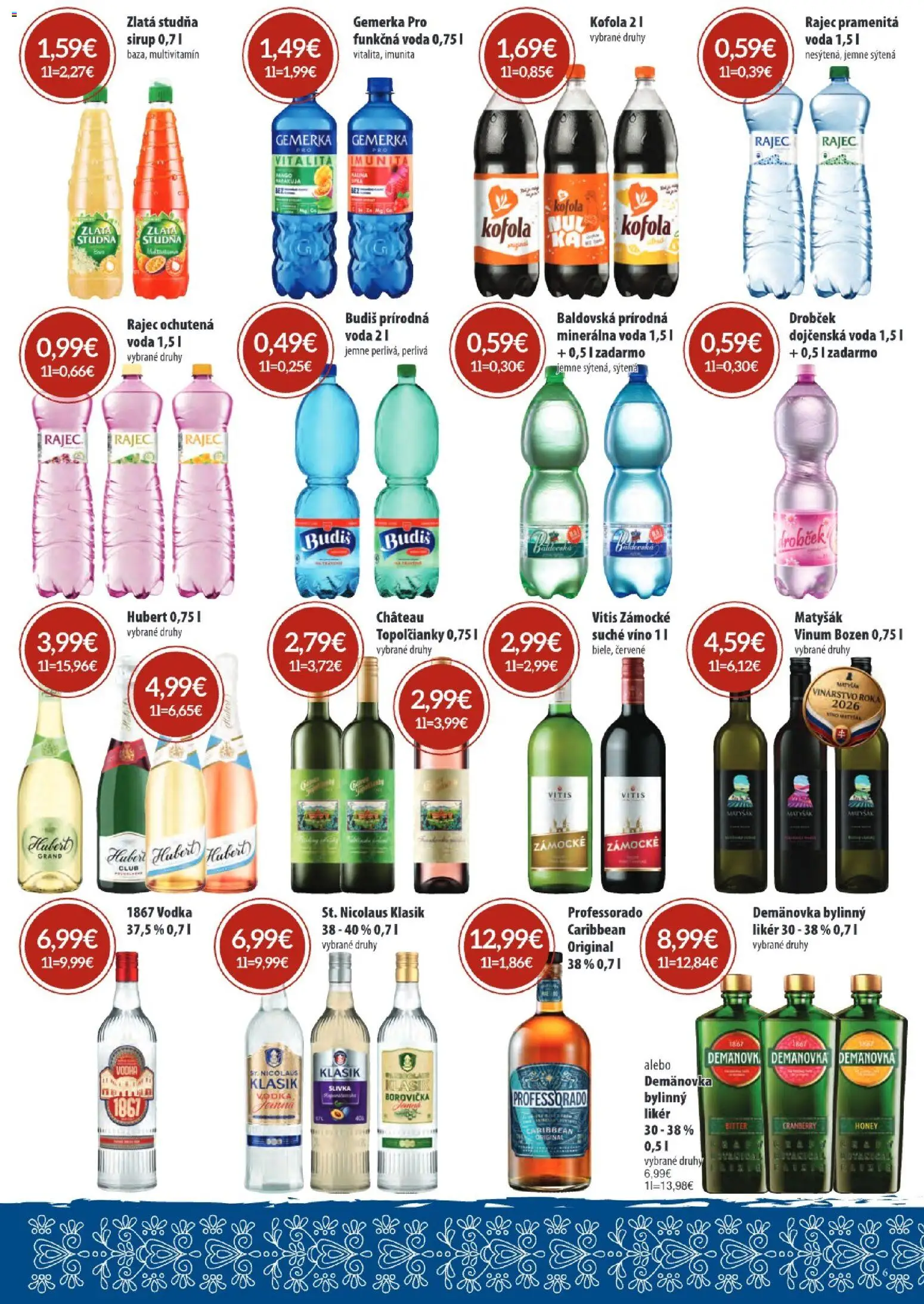 Náhľad KARMEN CBA letáku platného od 03.09.2026 - Rajec, Víno, Kofola, Vodka, Multivitamín, Baldovská, Gemerka, Minerálna voda
