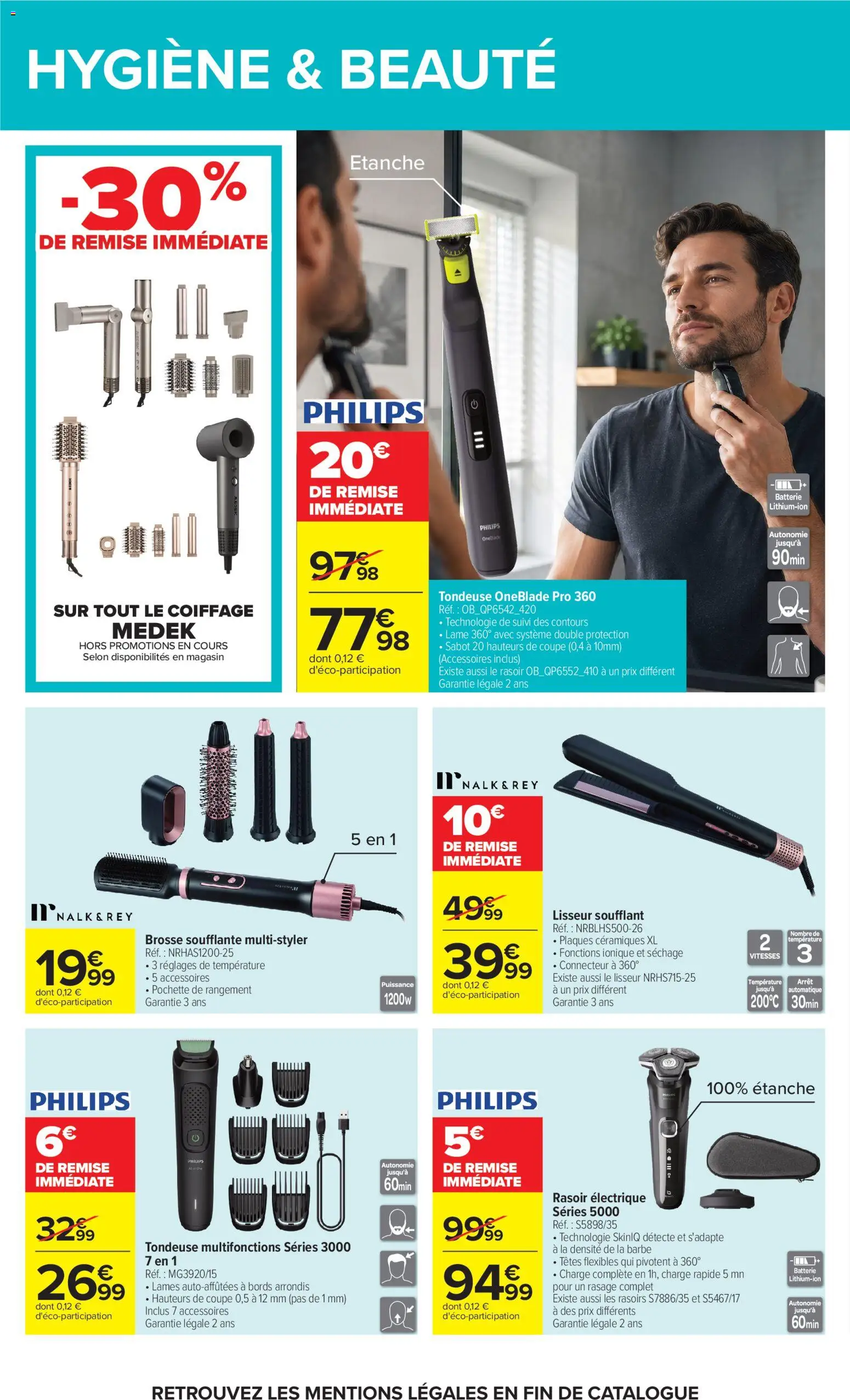 Prévisualisation de Carrefour Market Petit dejeuner du magasin Carrefour Market formulaire valide 01/09/2026 - Batterie, Tondeuse, Lisseur, Brosse soufflante, Rasoir électrique, Rasoir, Hygiène, Brosse