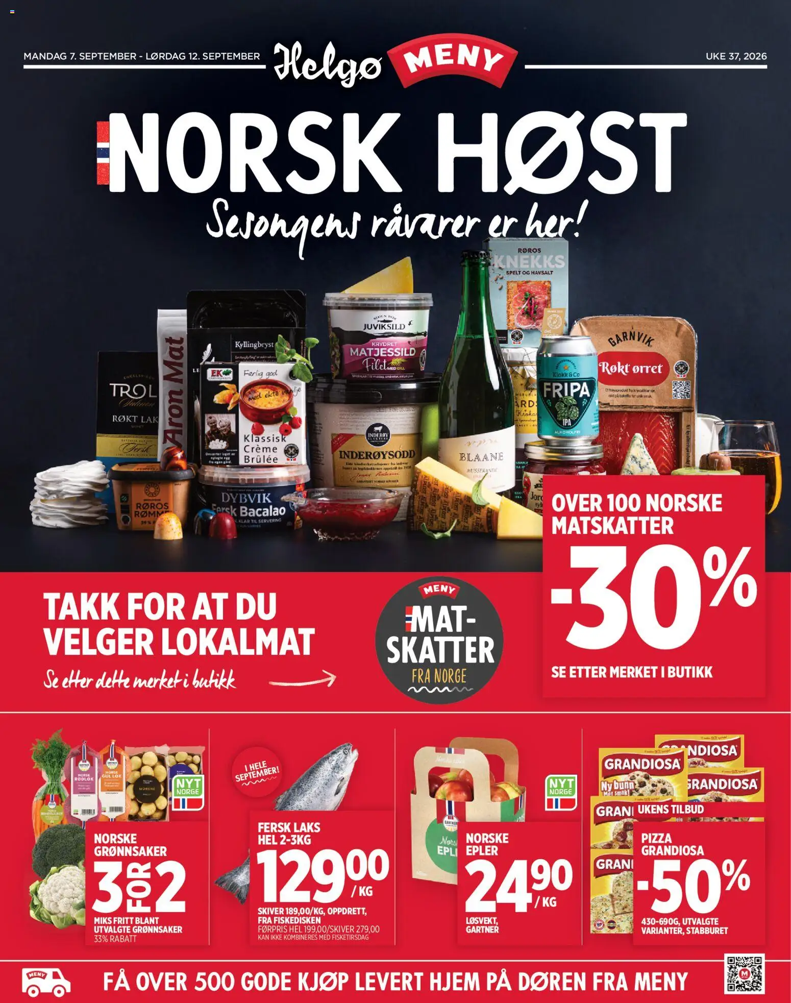 Forhåndsvis Meny Helgø kundeavis fra butikk Meny gyldig fra 07/09/2026