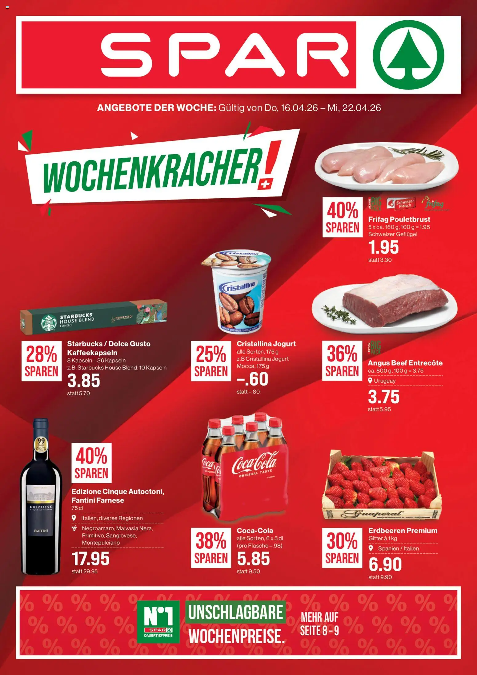 Vorschau des Merkblatts SPAR aktionen vom Shop SPAR gültig von 16.04.2026 bis 22.04.2026