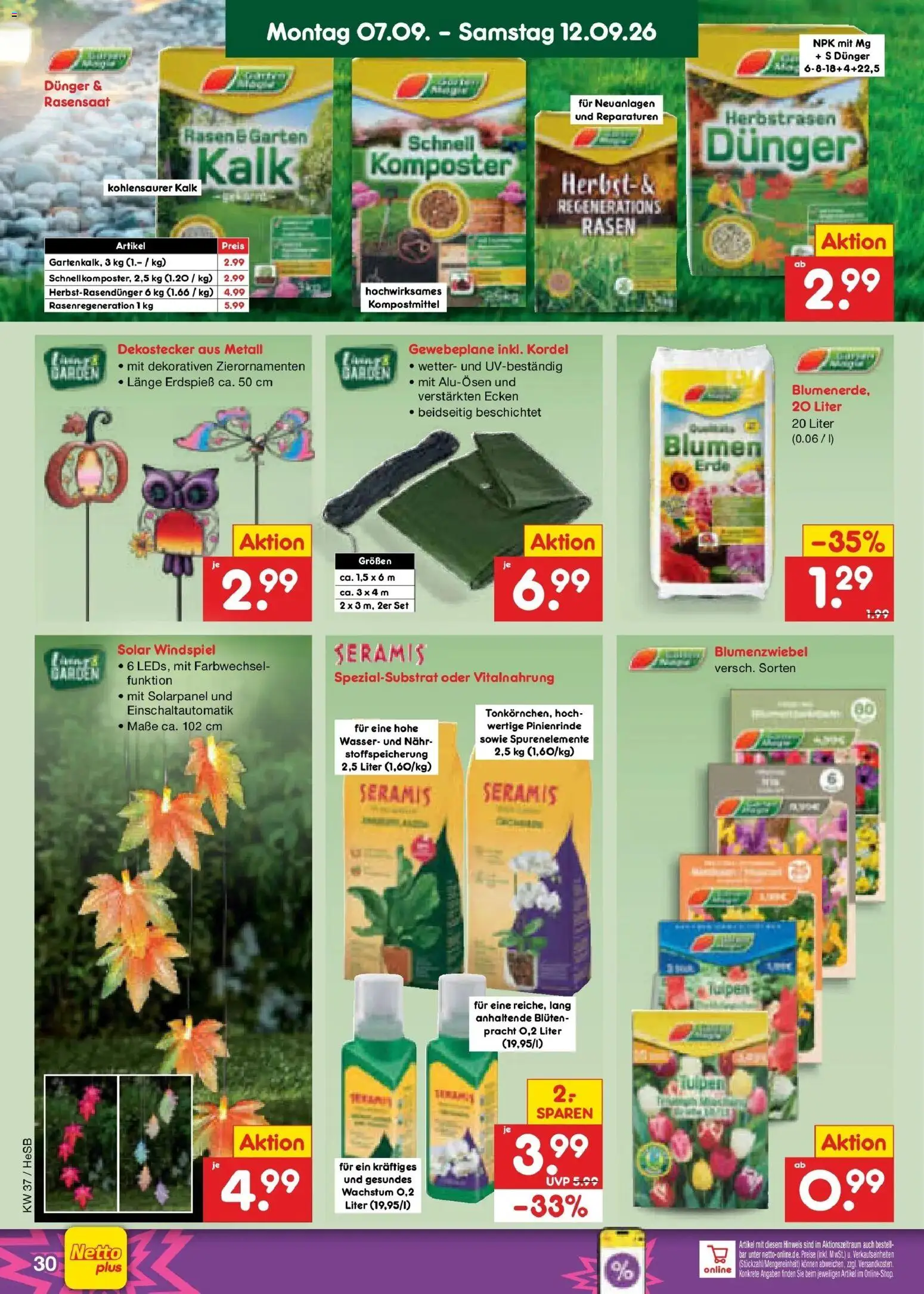 Vorschau von dem Prospekt des Geschäftes Netto Marken-Discount, gültig ab dem 07.09.2026 - Blumen, Wasser, Kalk