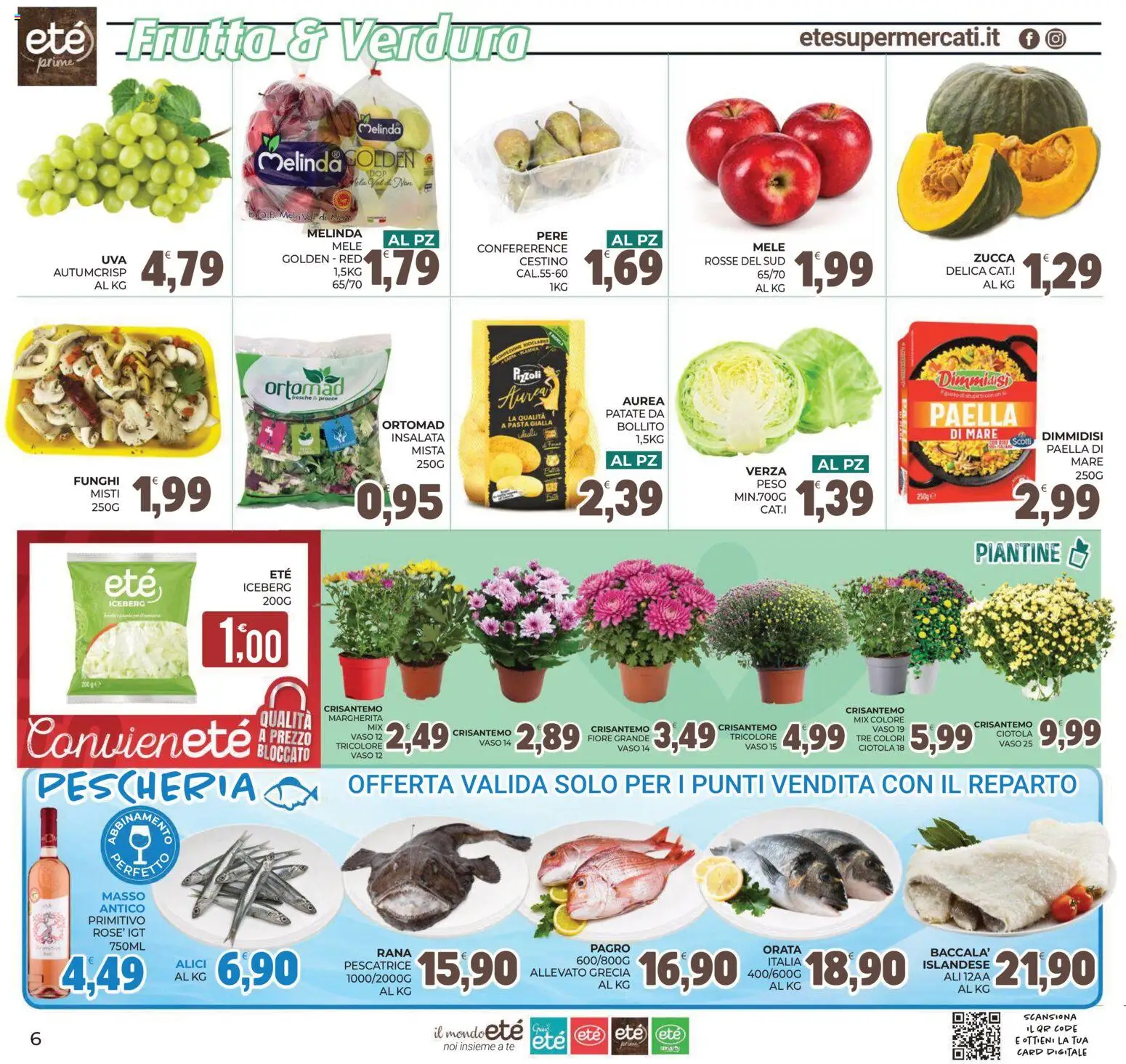 Anteprima dell'opuscolo Eté volantino Prime dal negozio Eté valido da 23/10/2026 - Pasta, Paella, Insalata, Frutta, Mele, Alici, Vaso, Tè