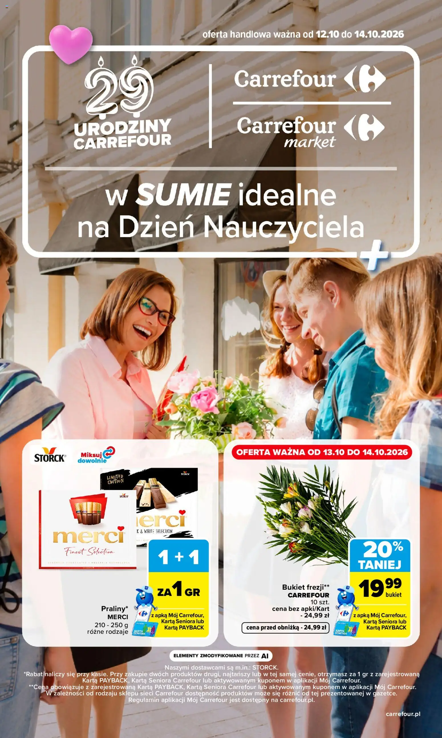 Pogląd gazetki "Carrefour gazetka - Dzień Nauczyciela" ze sklepu Carrefour ważnej od 12.10.2026 - Merci, Karta