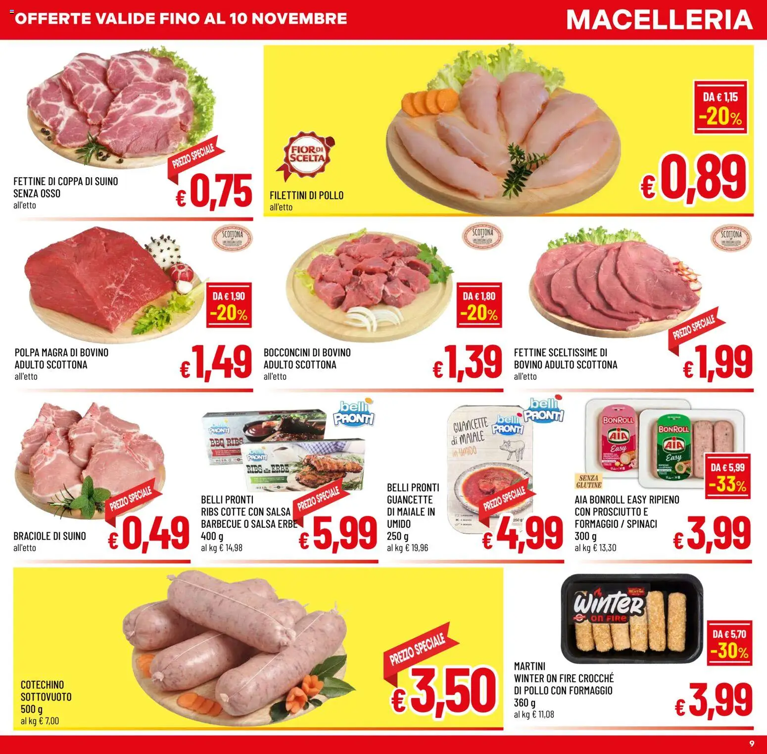 Anteprima dell'opuscolo A&O volantino dal negozio A&O valido da 28/10/2026 - Senza glutine, Pollo, Formaggio, Prosciutto, Martini, Cotechino, Salsa, Erbe