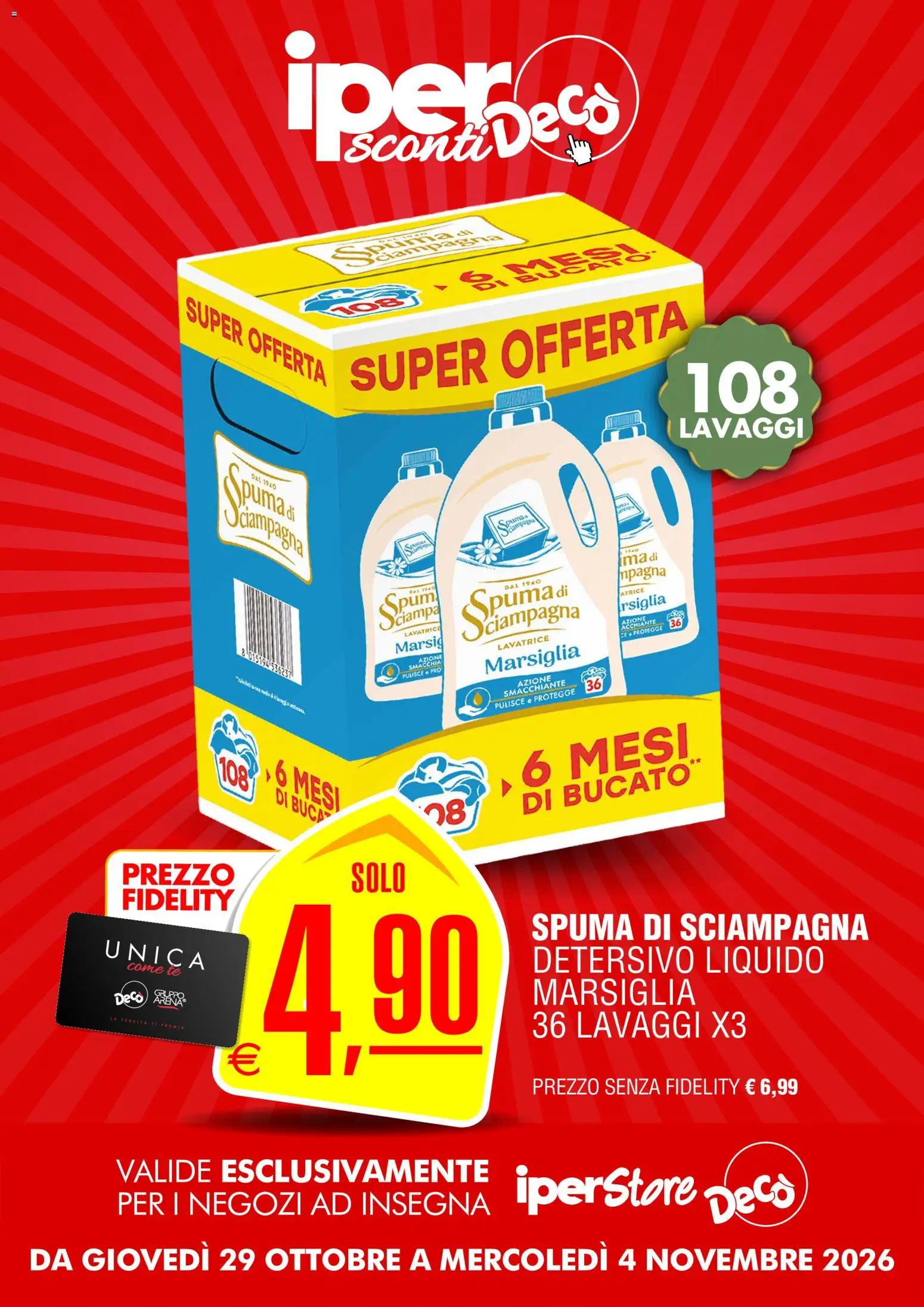Anteprima dell'opuscolo Decò volantino iperStore dal negozio Decò valido da 29/10/2026 - Lavatrice