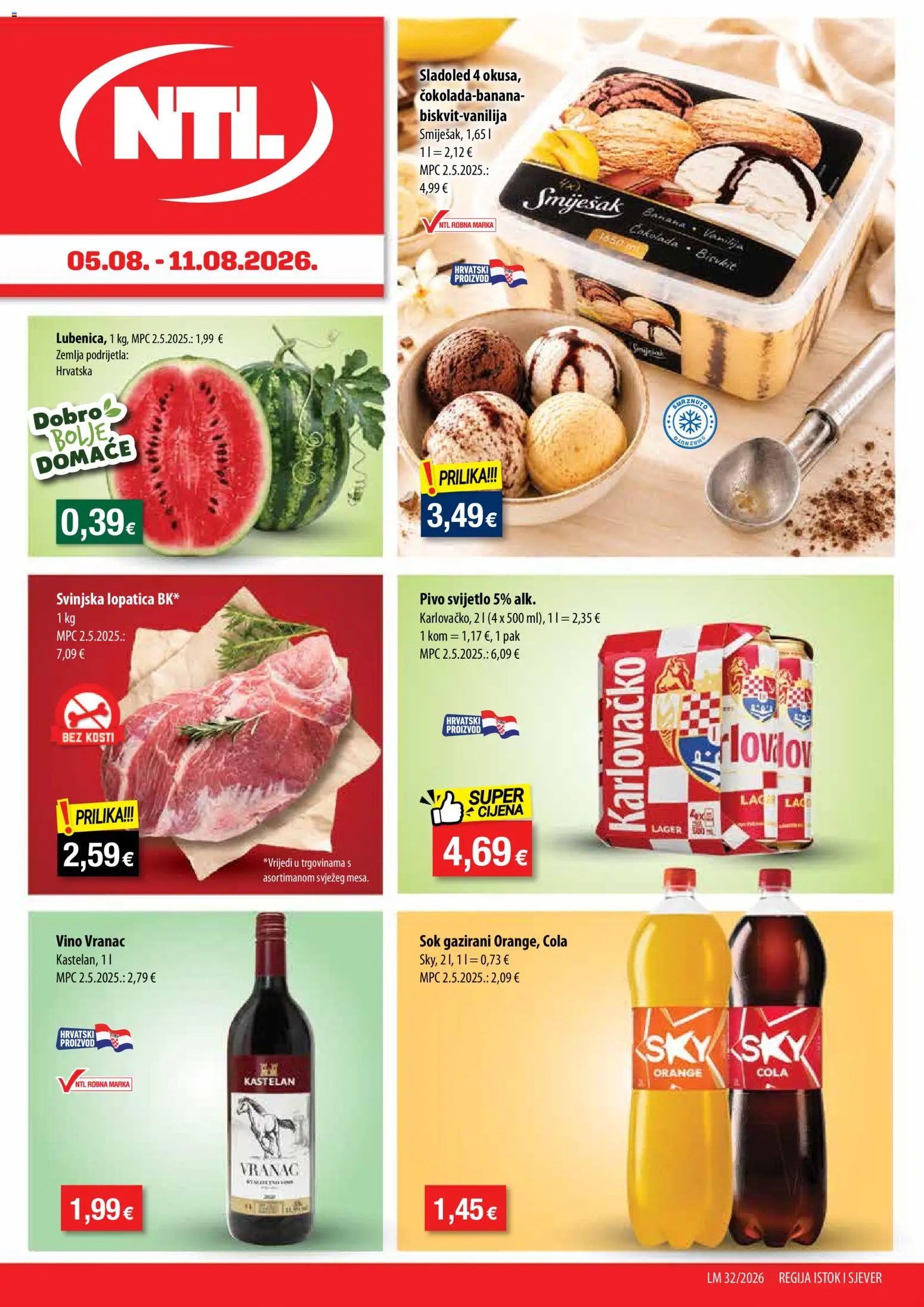 Pregled letka NTL Katalog trgovine NTL vrijedi od 05.08.2026