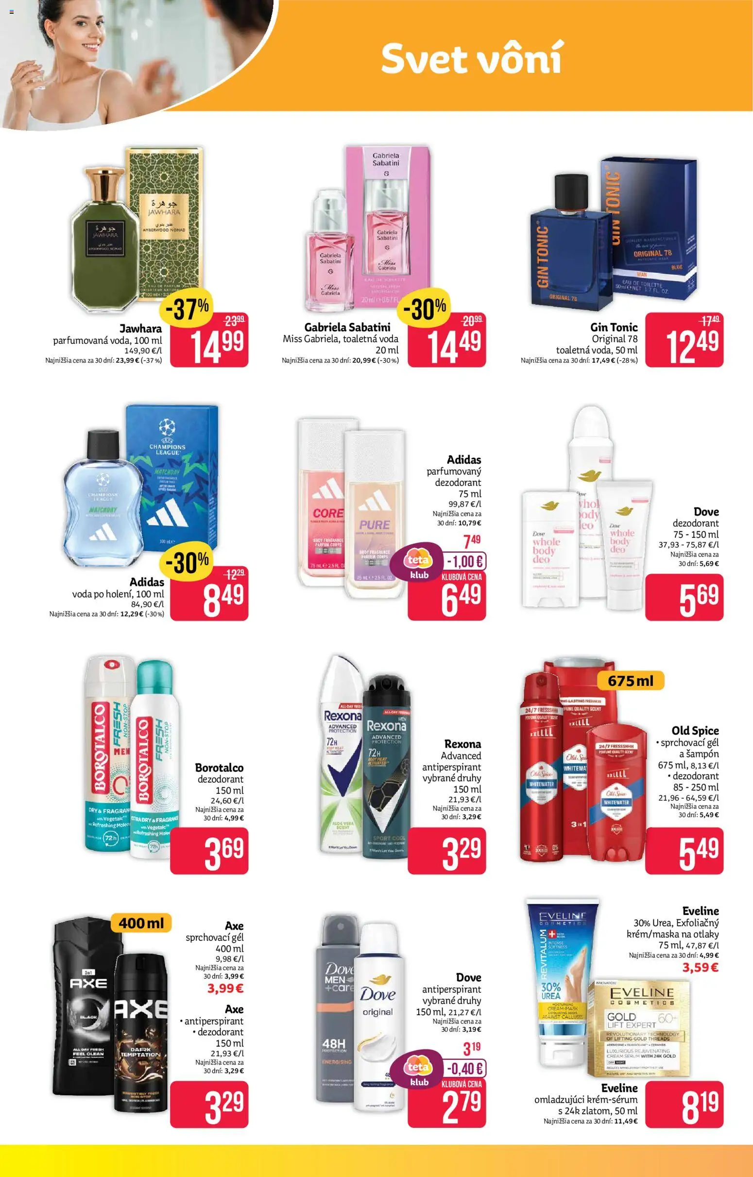 Náhľad Teta drogerie letáku platného od 26.10.2026 - Voda, Gin, Old Spice, Dezodorant, Antiperspirant, Tonic, Šampón, Toaletná voda