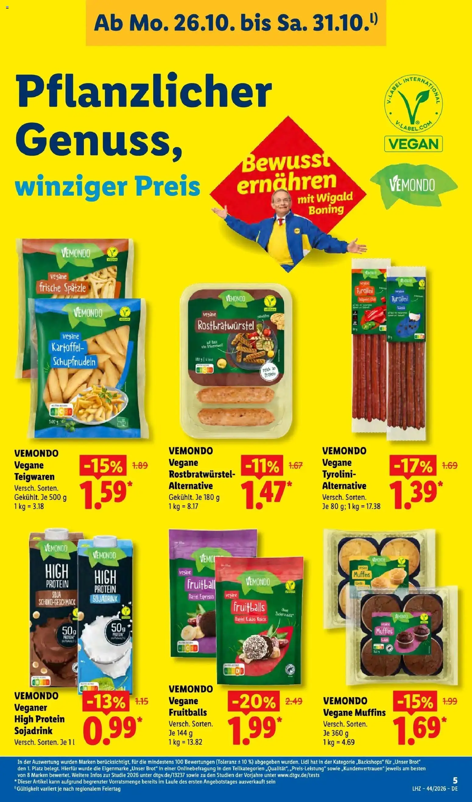 Vorschau von dem Prospekt des Geschäftes Lidl, gültig ab dem 26.10.2026 - Pasta, Brot, Erbsen, Dattel