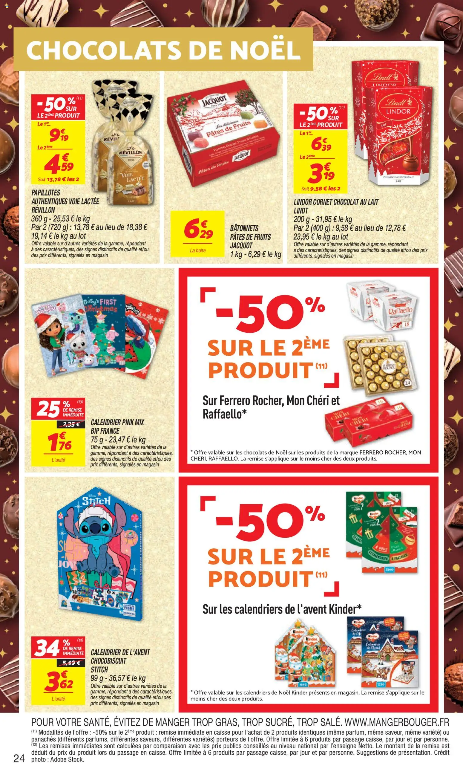 Prévisualisation de Netto - Temps fort Novembre du magasin Netto formulaire valide 03/11/2026 - Calendrier, Fruits, Lindt, Lait, Papillotes, Chocolats de noël, Lindor, Calendrier de l'avent