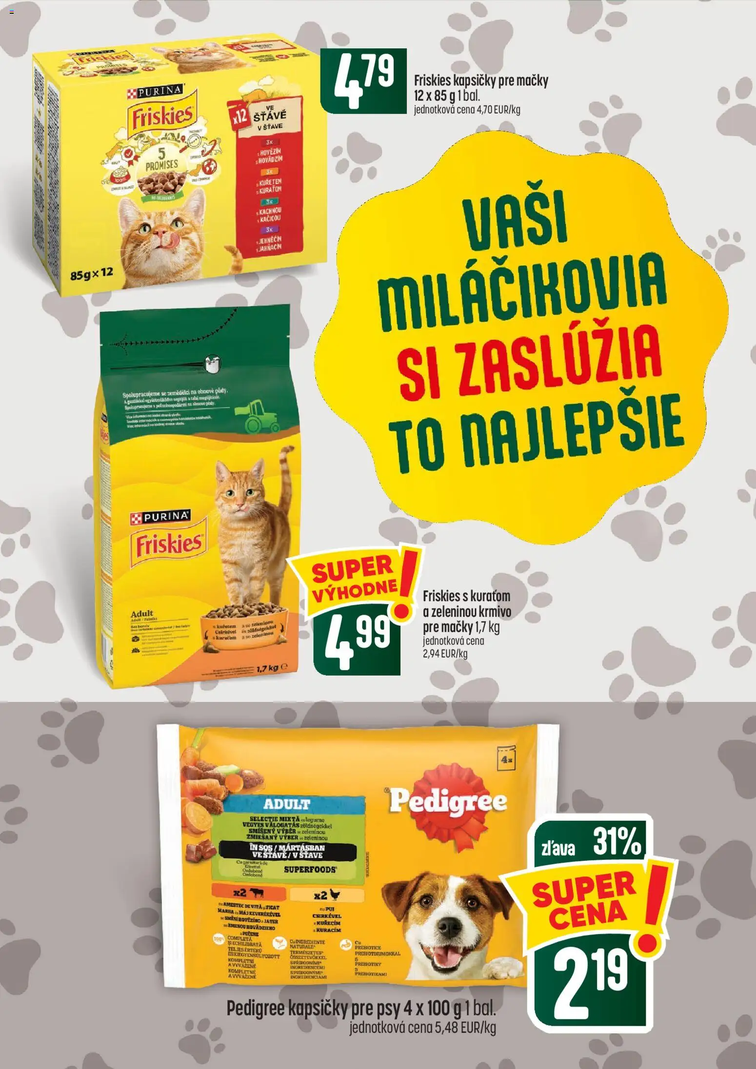 Náhľad COOP Jednota letáku platného od 01.10.2026 - Kapsičky pre mačky, Friskies, Kapsičky