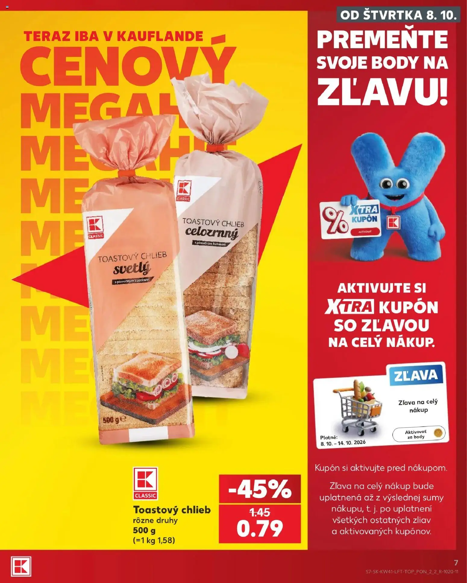 Náhľad Kaufland letáku platného od 08.10.2026 - Chlieb, Toastový chlieb