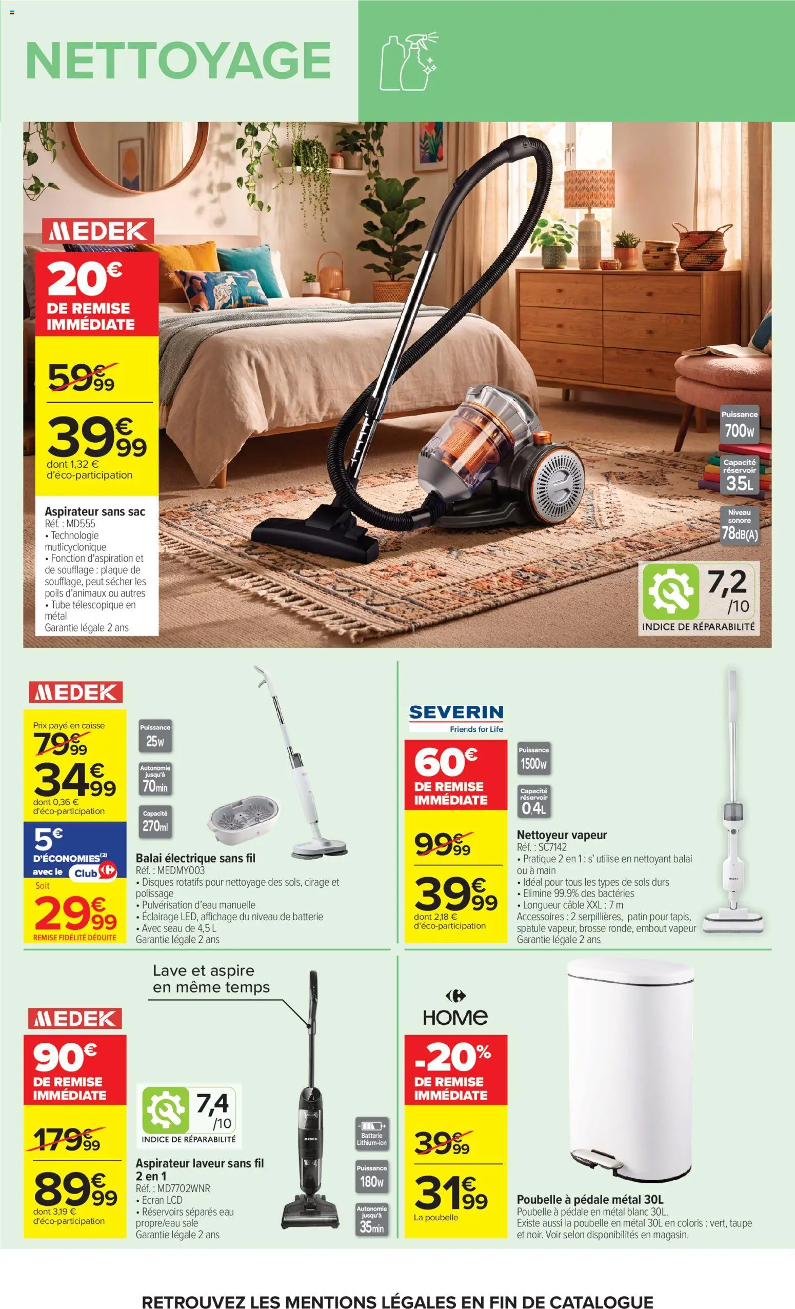 Prévisualisation de Carrefour Market Petit dejeuner du magasin Carrefour Market formulaire valide 01/09/2026 - Poubelle, Sac, Batterie, Balai, Spatule, Éclairage, Brosse, Balai électrique sans fil