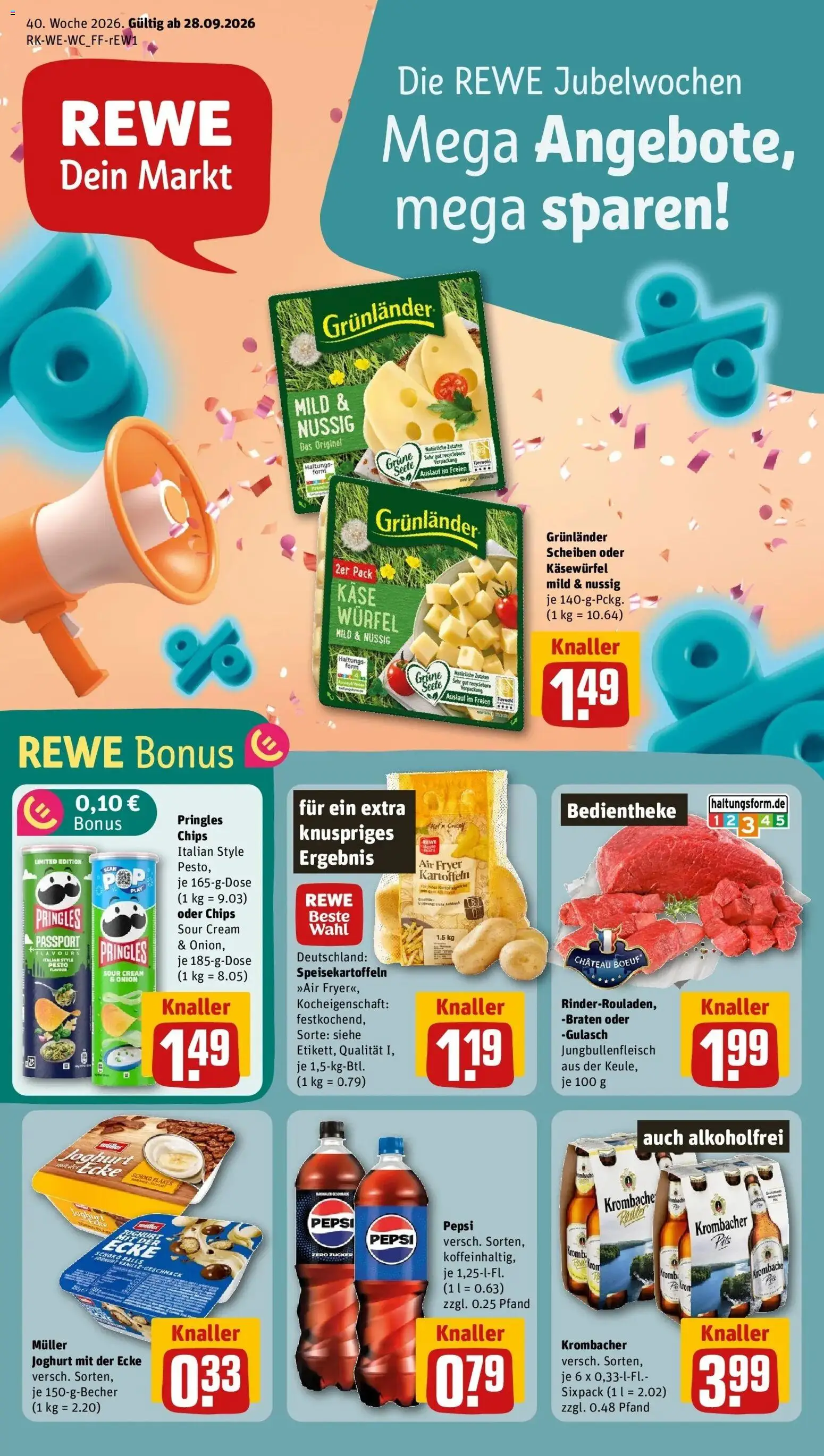 Vorschau von dem Prospekt des Geschäftes Rewe, gültig ab dem 28.09.2026