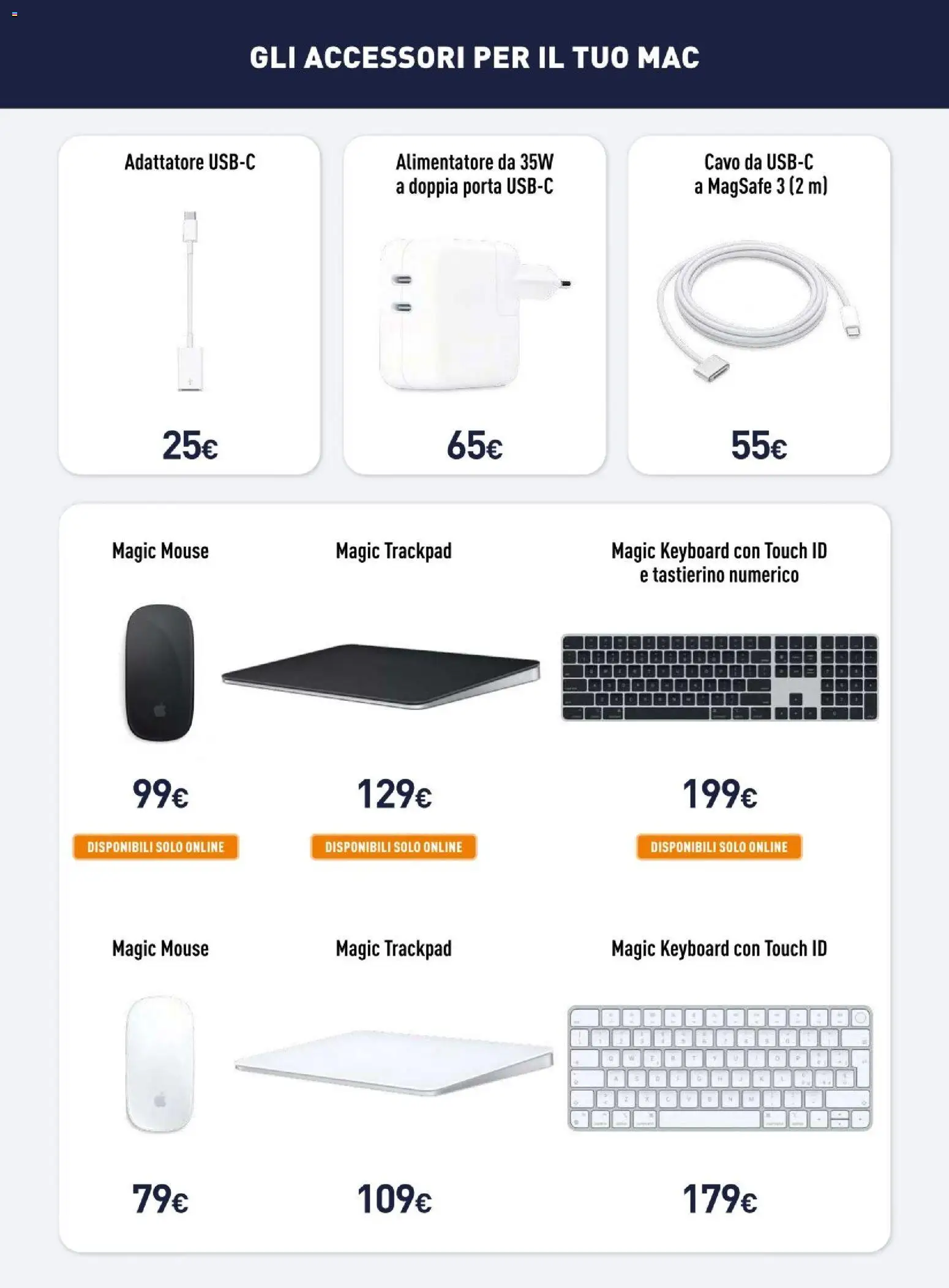 Anteprima dell'opuscolo Unieuro volantino Apple dal negozio Unieuro valido da 23/10/2026 - Porta, Mouse, Cavo, Adattatore
