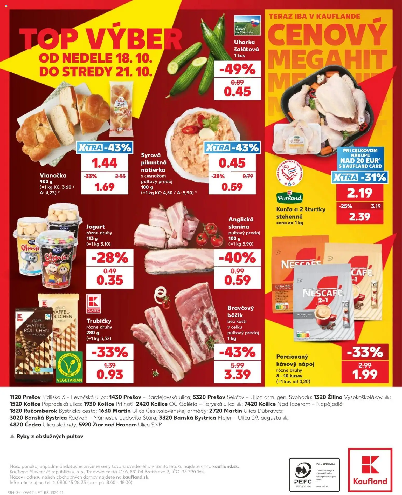 Náhľad Kaufland letáku platného od 15.10.2026 - Ryby, Jogurt, Slanina, Vianočka, Trubičky, Bôčik, Nátierka, Kurča