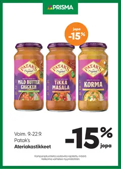 Kaupan Prisma Prisma - Patak’s esikatselu, voimassa 09/09/2026