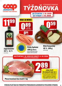 Náhľad COOP Jednota letáku platného od 01.10.2026