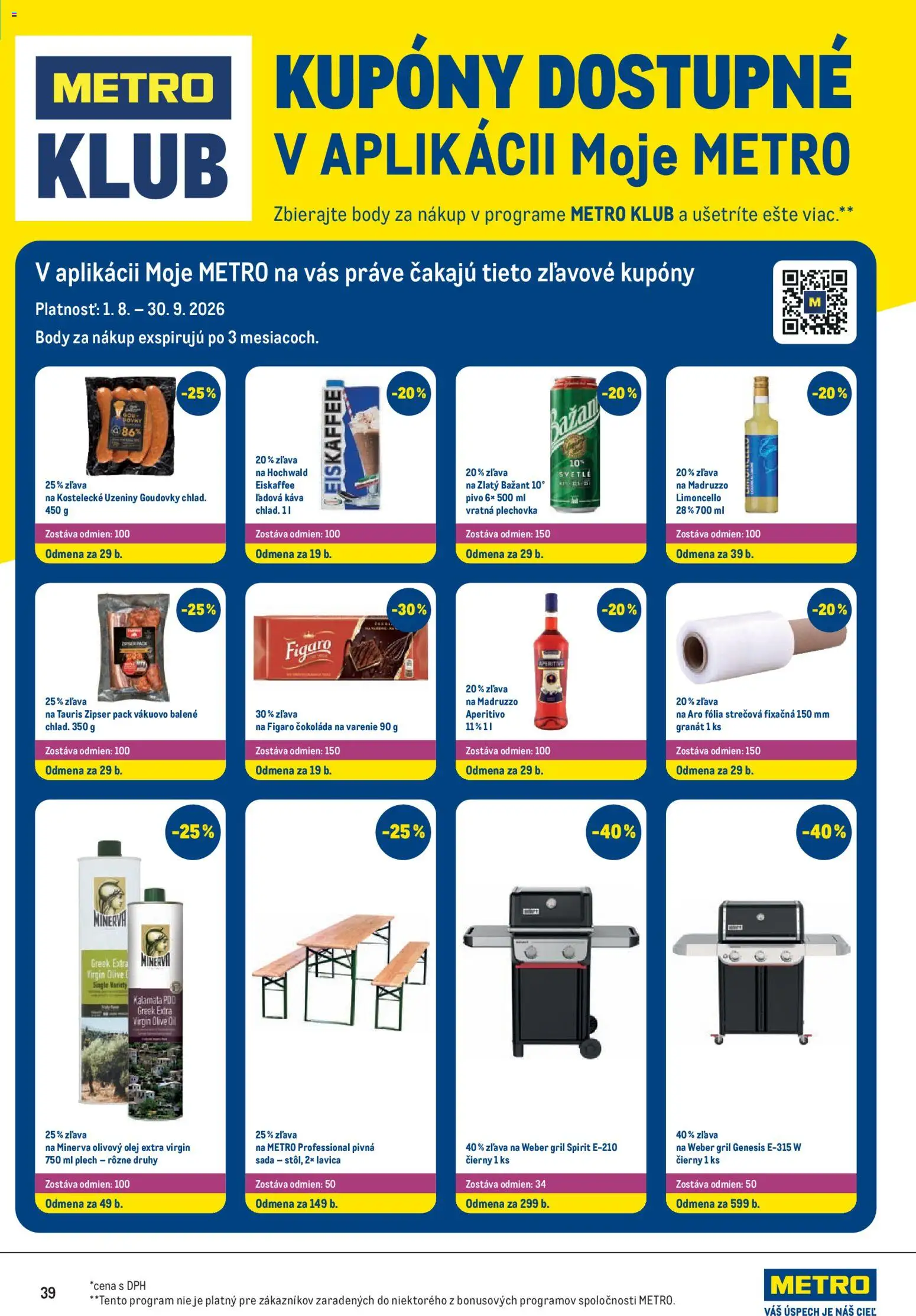 Náhľad Metro letáku platného od 09.09.2026 - Pivo, Gril, Olej, Olivový olej, Čokoláda na varenie, Lavica, Ľadová káva, Fólia