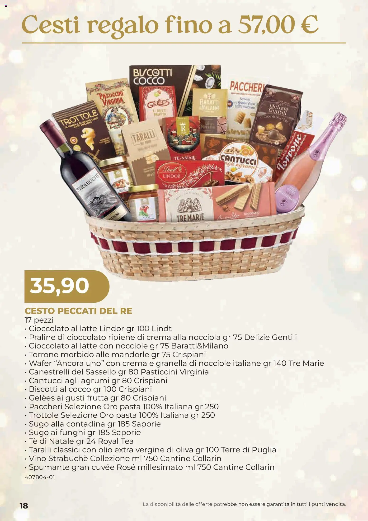 Anteprima dell'opuscolo Sogegross volantino Strenne dal negozio Sogegross valido da 27/10/2026 - Biscotti, Funghi, Lindt, Frutta, Nocciole, Cocco, Pasticcini, Cesti regalo