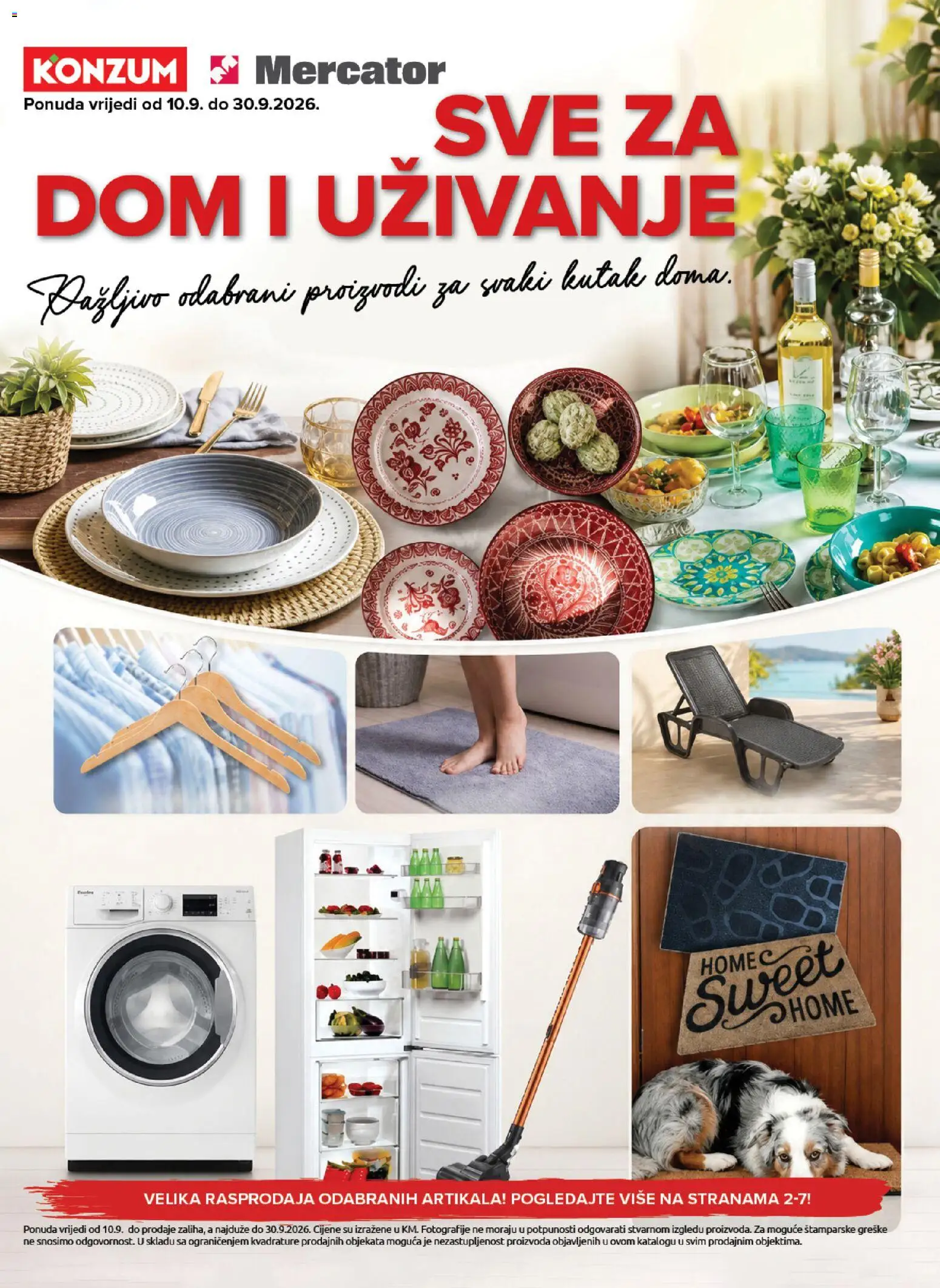 Pregled letka Mercator Sve za dom i uživanje trgovine Mercator vrijedi od 10.09.2026