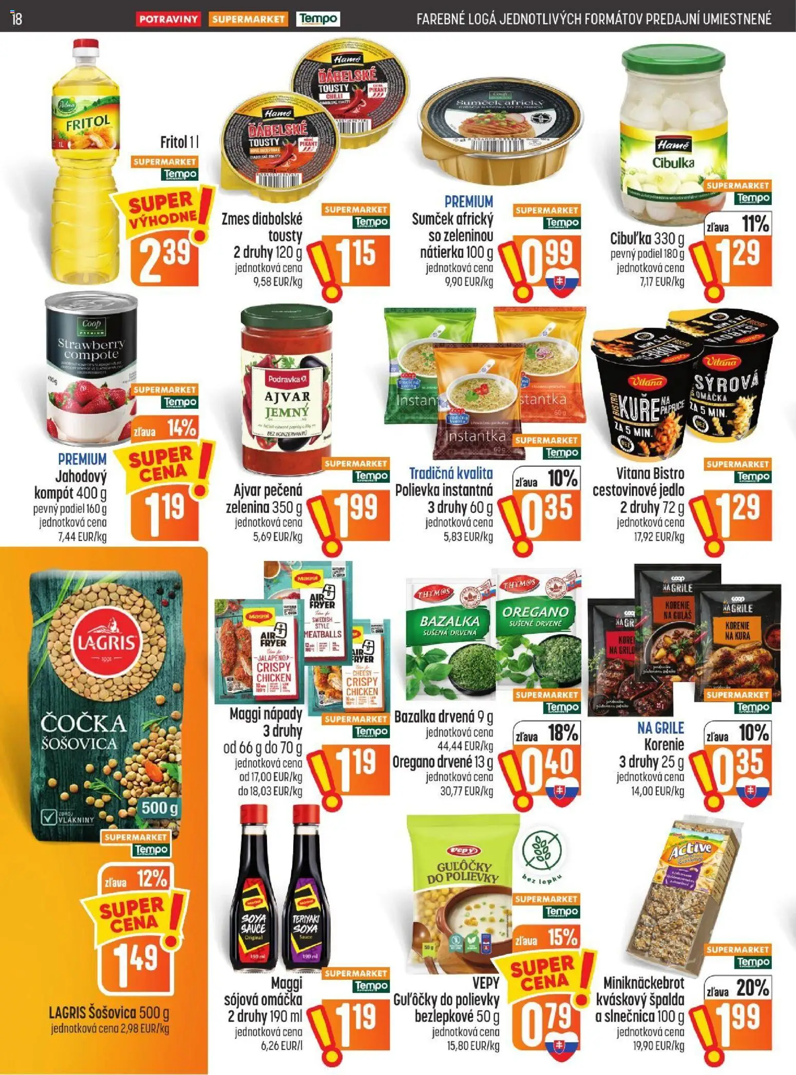 Náhľad COOP Jednota letáku platného od 22.10.2026 - Polievky, Zelenina, Chilli, Korenie, Omáčka, Šošovica, Nátierka, Sójová omáčka