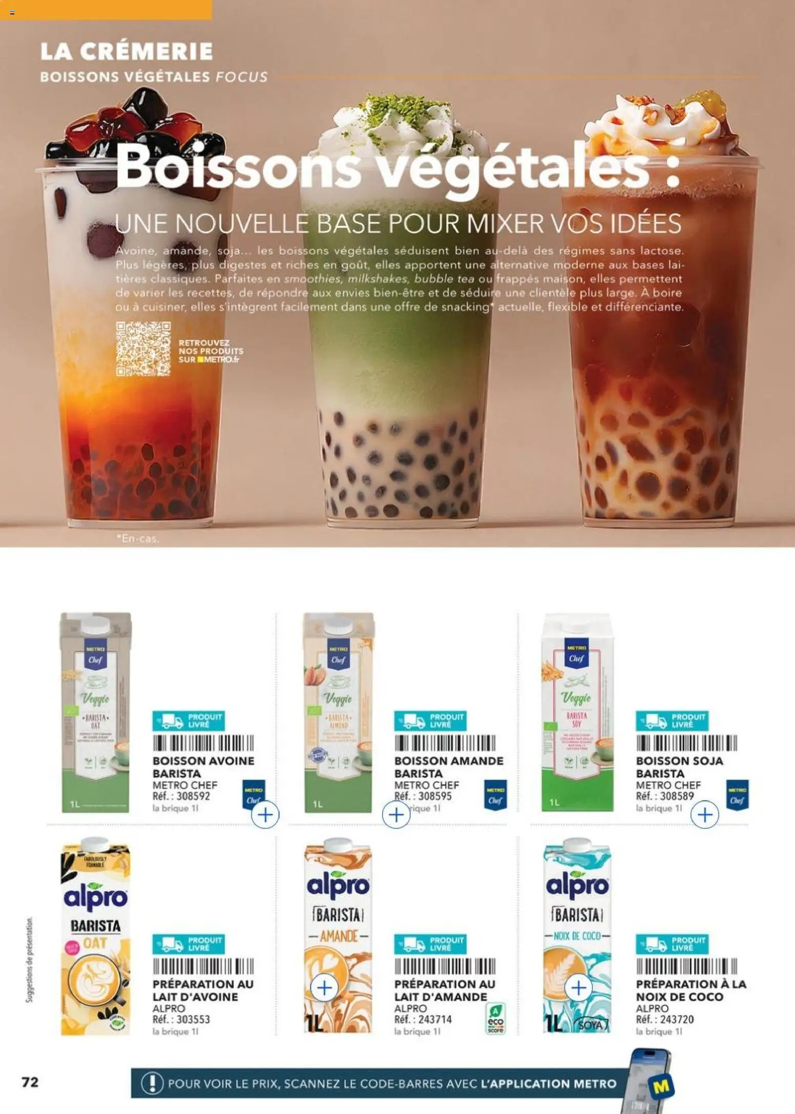 Prévisualisation de METRO - Restauration rapide du magasin METRO formulaire valide 14/04/2026 - Lait, Amande, Noix, Noix de coco, Alpro, Mixer, Lait d'amande, Lait d’avoine