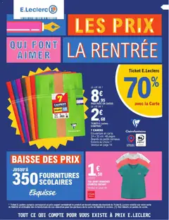 Prévisualisation de E.Leclerc Rentree des classes du magasin E.Leclerc formulaire valide 28/07/2026