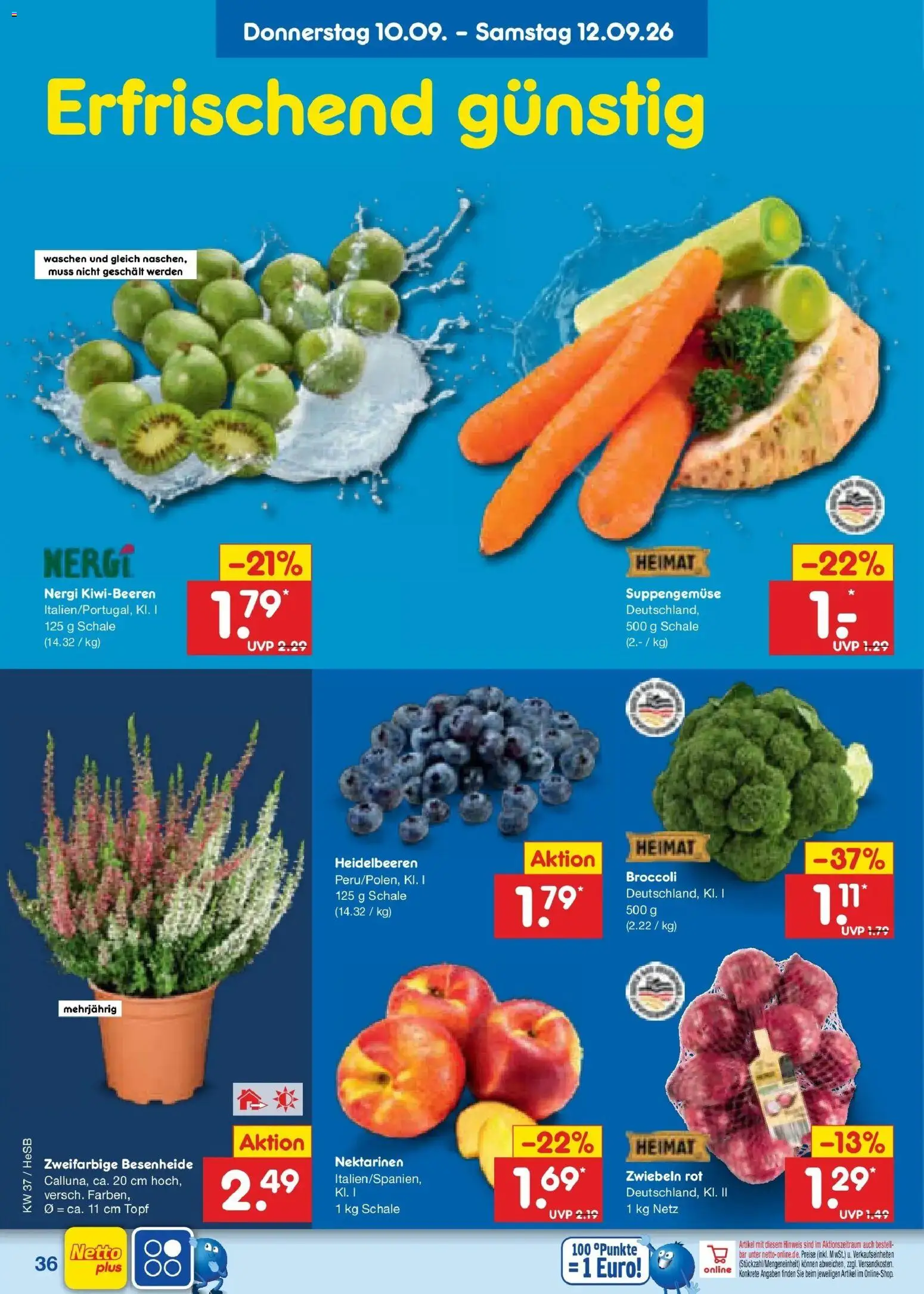 Vorschau von dem Prospekt des Geschäftes Netto Marken-Discount, gültig ab dem 07.09.2026 - Heidelbeeren, Nektarinen, Zwiebeln