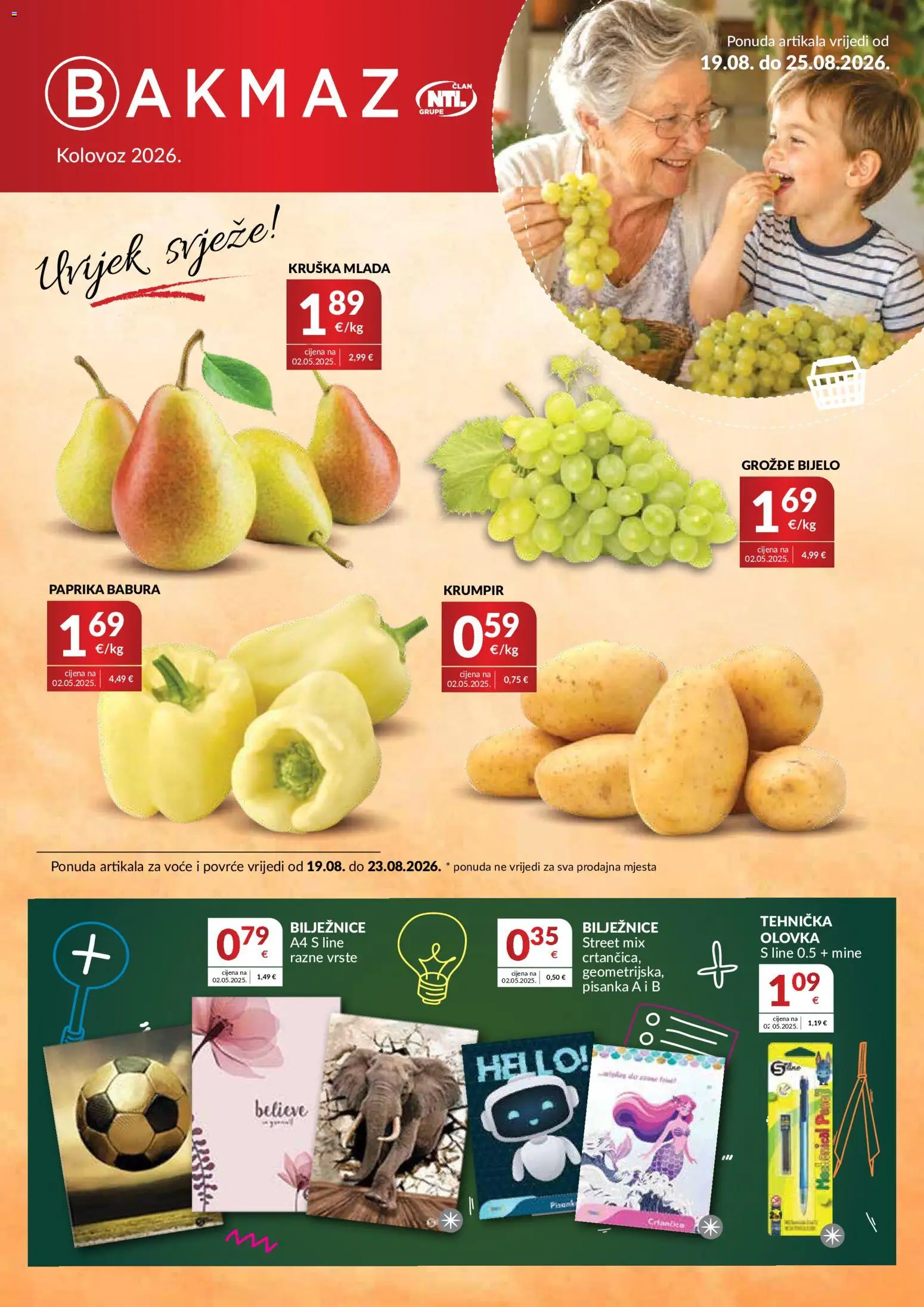 Pregled letka Bakmaz Katalog trgovine Bakmaz vrijedi od 19.08.2026