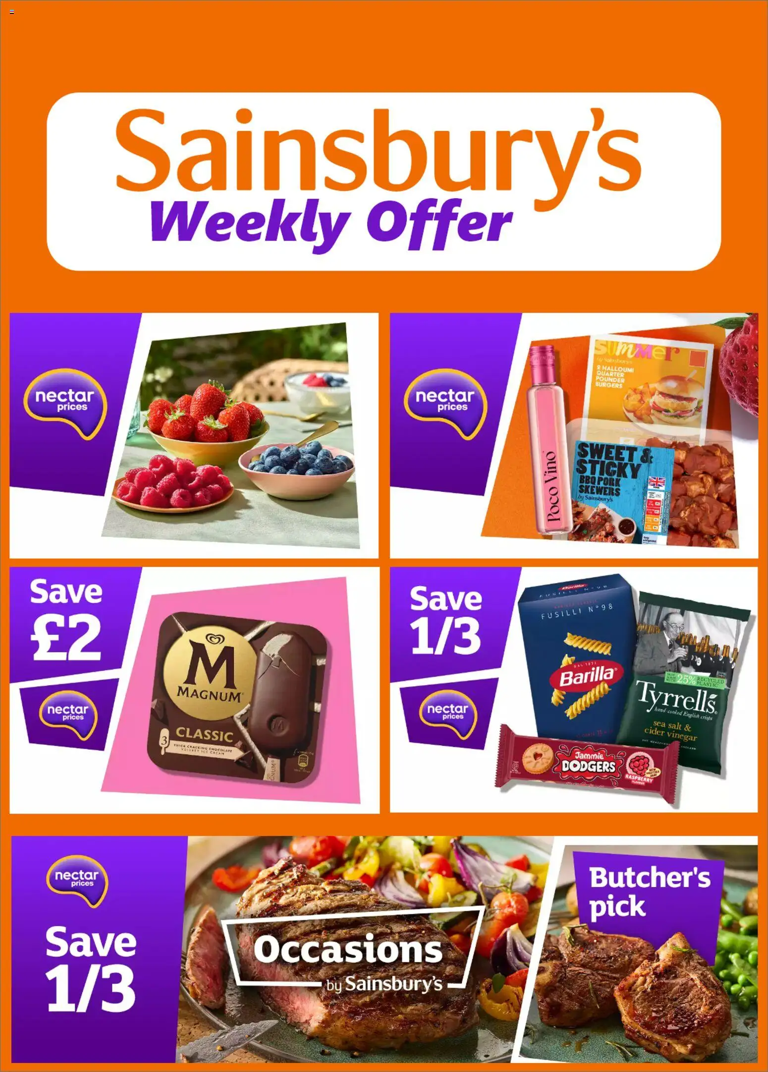 Preview of Sainsbury's Sainsbury's - Offers valid from 16/06/2026 - Sea salt, Chocolate, Crisps, Salt, Raspberry, Magnum, Pork, Vinegar
