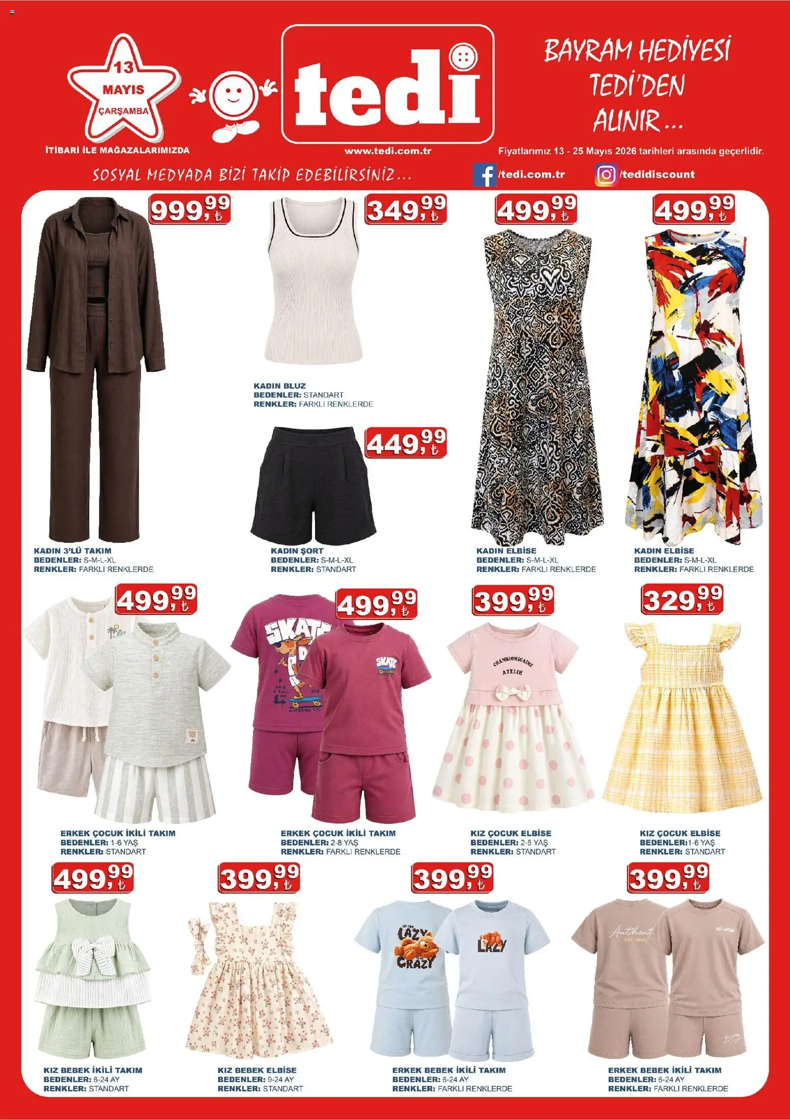 Tedi Tedi Katalog 13.05.2026 - Broşürünün önizlemesi - Elbise, Bluz, Şort