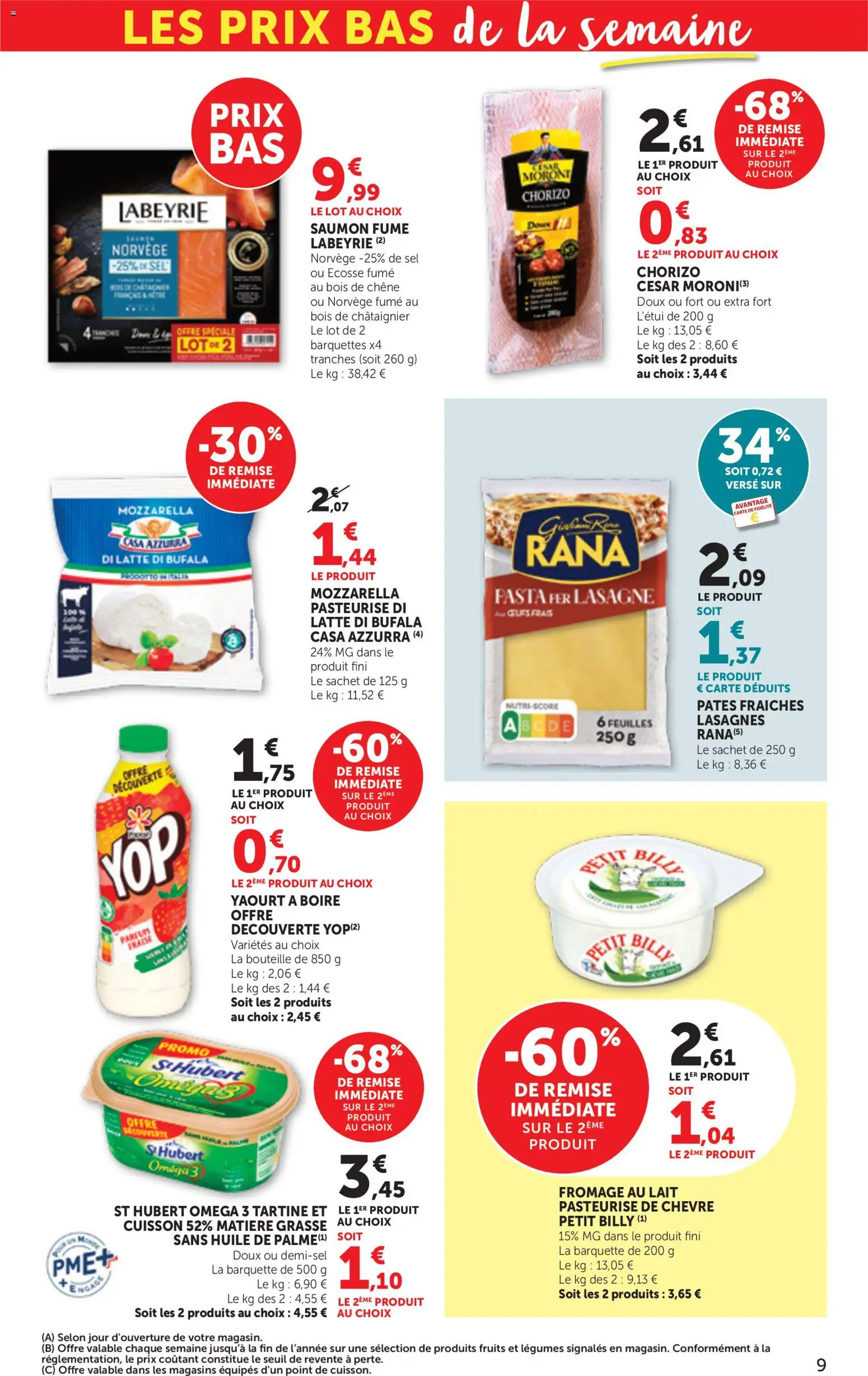 Prévisualisation de bi1 Maxi la beauté à prix bas du magasin bi1 formulaire valide 01/09/2026 - Fraise, Mozzarella, Yaourt, Saumon fumé, Chorizo, Sel, Huile, Oméga 3