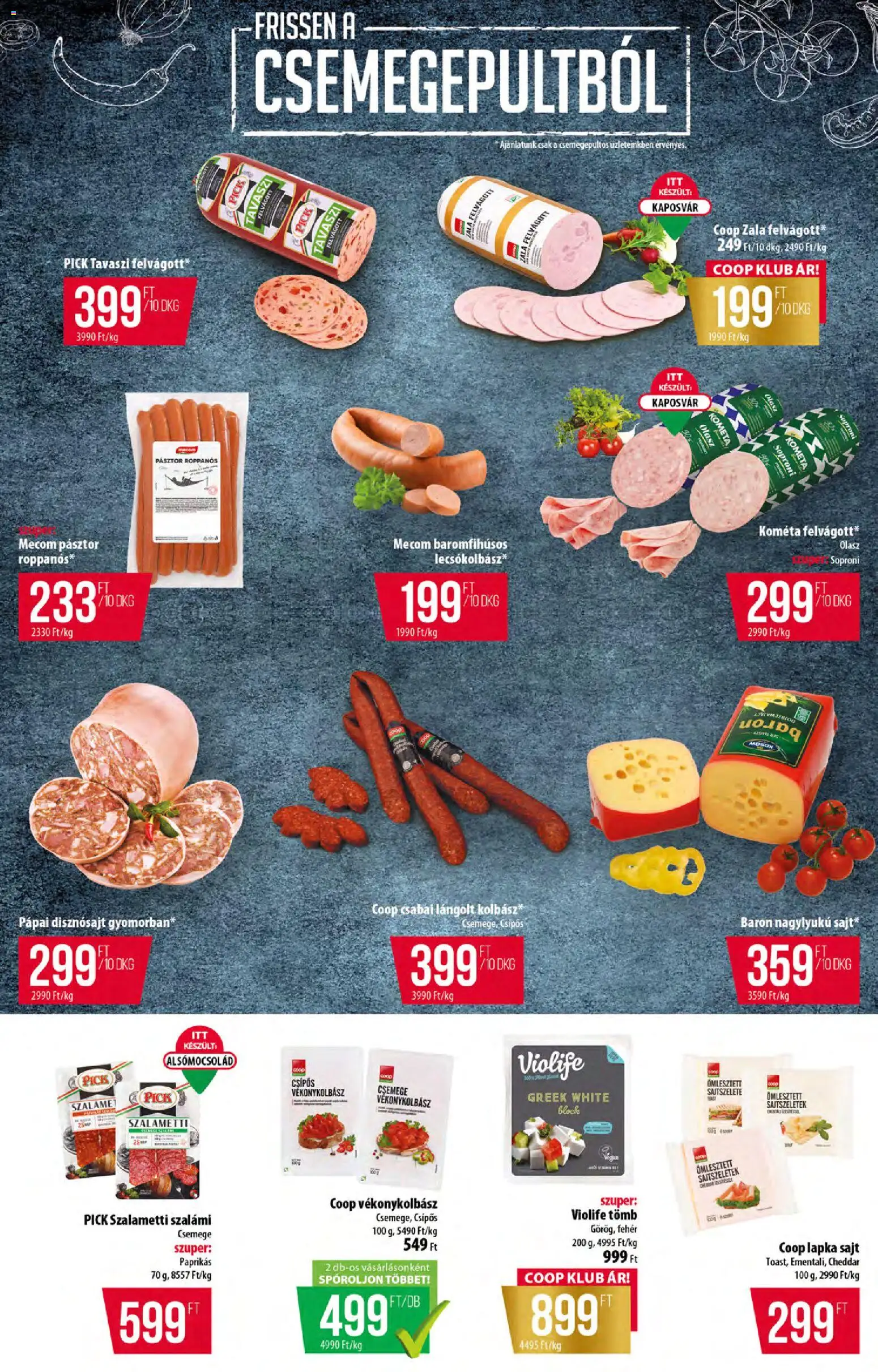 COOP - COOP - Abc & Szuper / Tisza megtekintése, amely érvényes 2026.10.29.-től - Sajt, Soproni, Disznósajt, Pick, Szalámi, Felvágott, Kometa, Pápai
