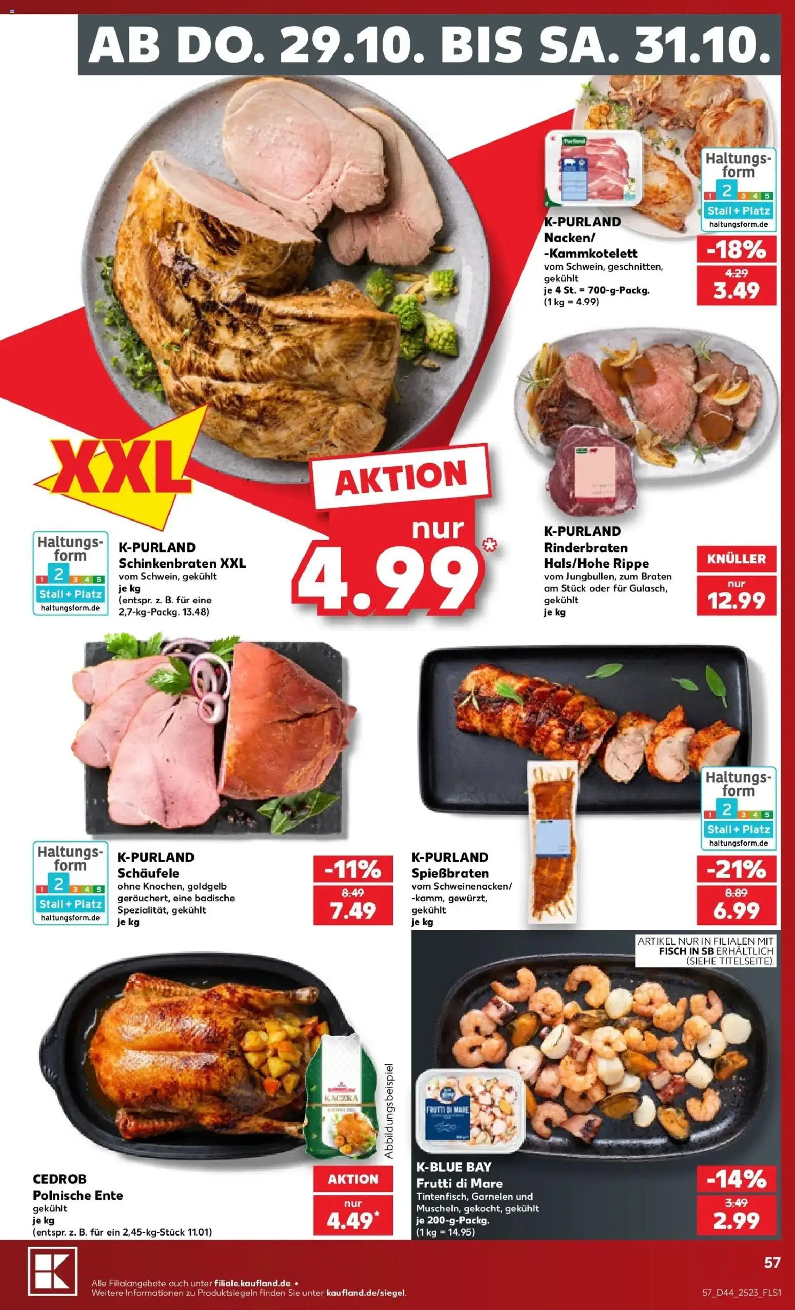 Vorschau von dem Prospekt des Geschäftes Kaufland, gültig ab dem 26.10.2026 - Fisch, Garnelen, Ente, Rinderbraten