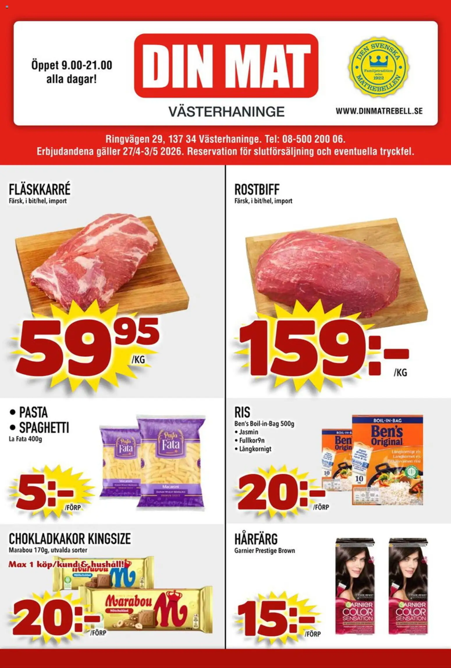 Förhandsgranska reklamblad Din Mat erbjudanden från butik Din Mat gäller från 04/05/2026