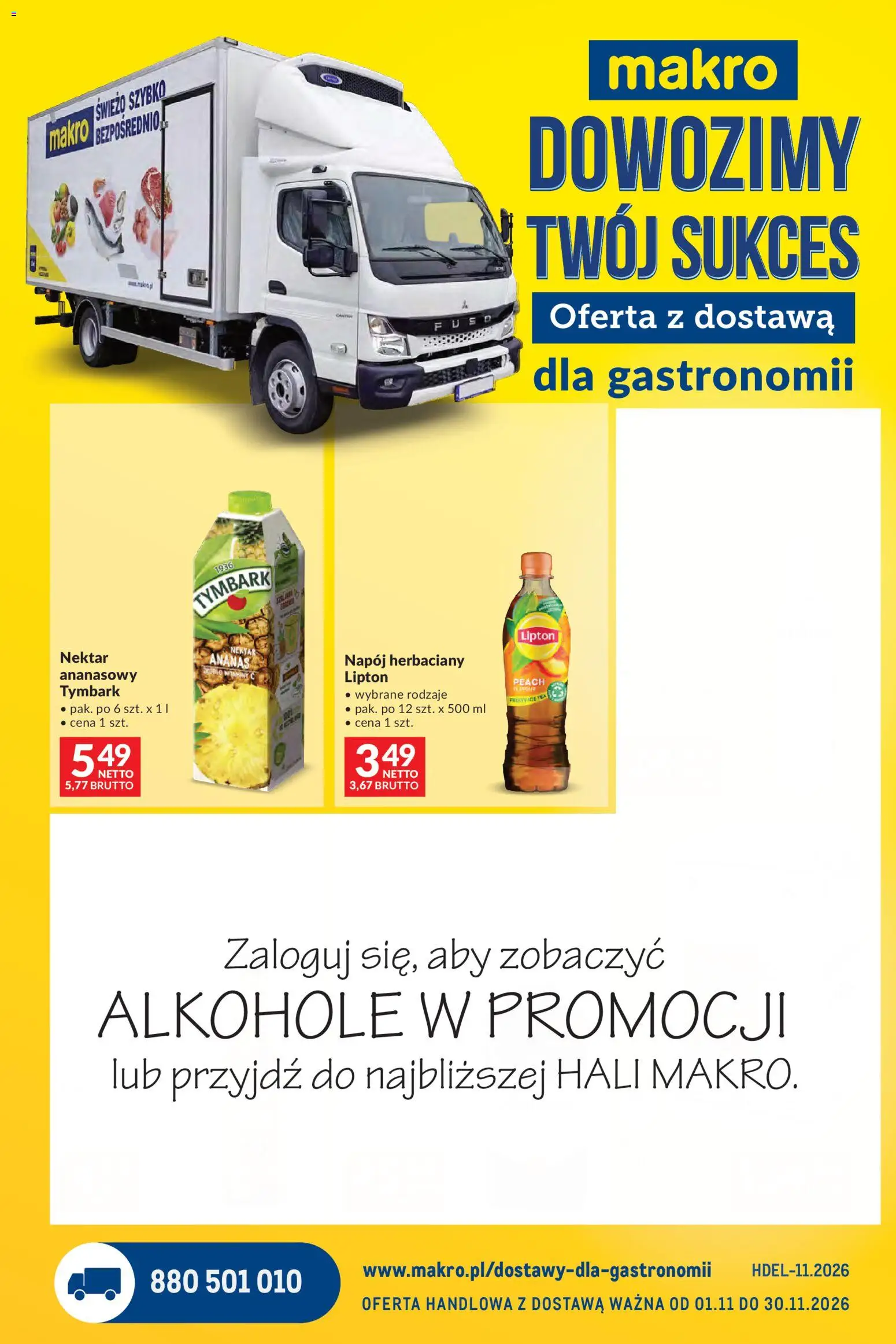 Pogląd gazetki "Makro gazetka - Dostawy dla gastronomii" ze sklepu Makro ważnej od 01.11.2026 - Alkohole, Tymbark, Ice Tea