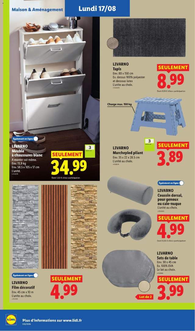 Nouveau catalogue Lidl à partir du 13/08