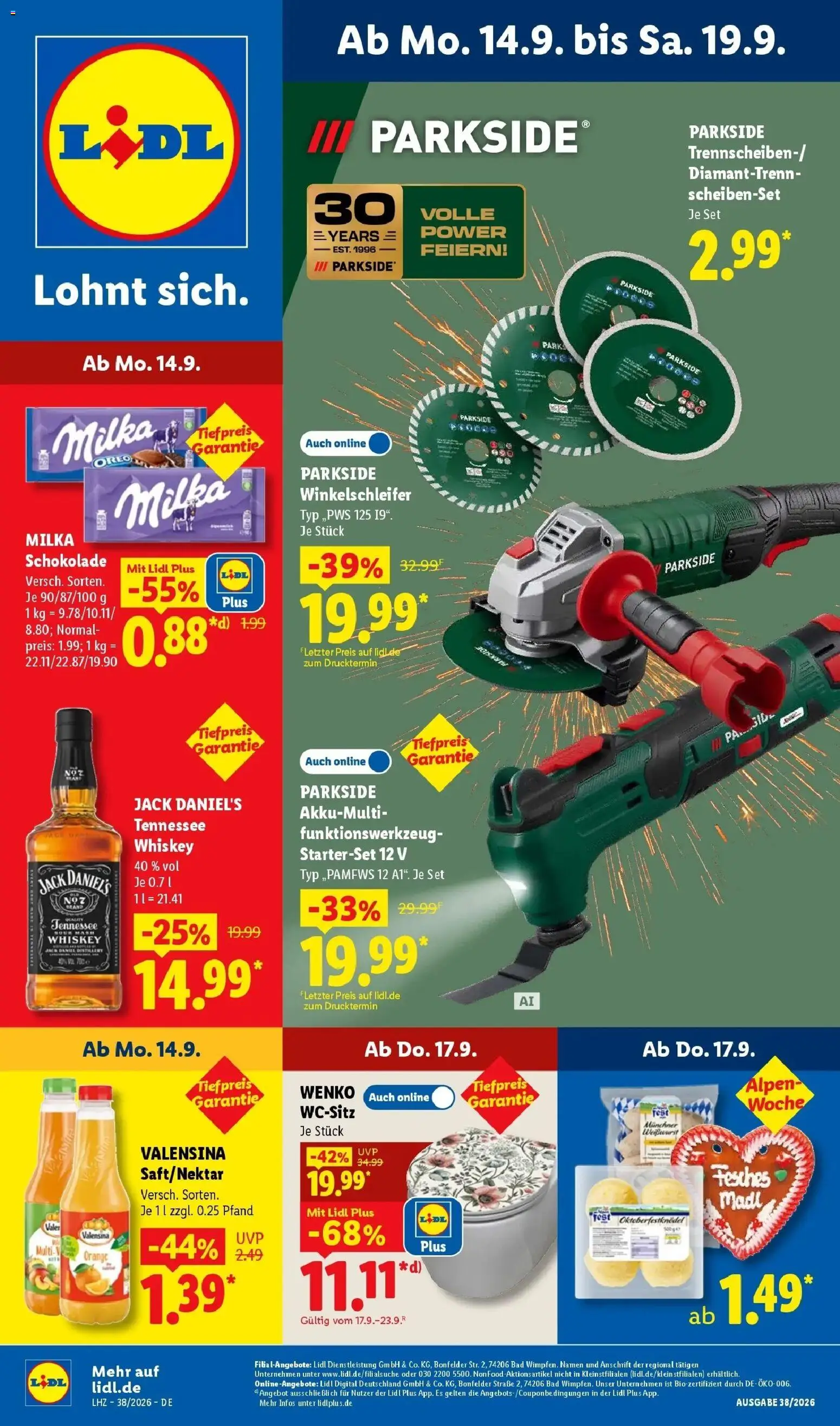 Vorschau von dem Prospekt des Geschäftes Lidl, gültig ab dem 14.09.2026