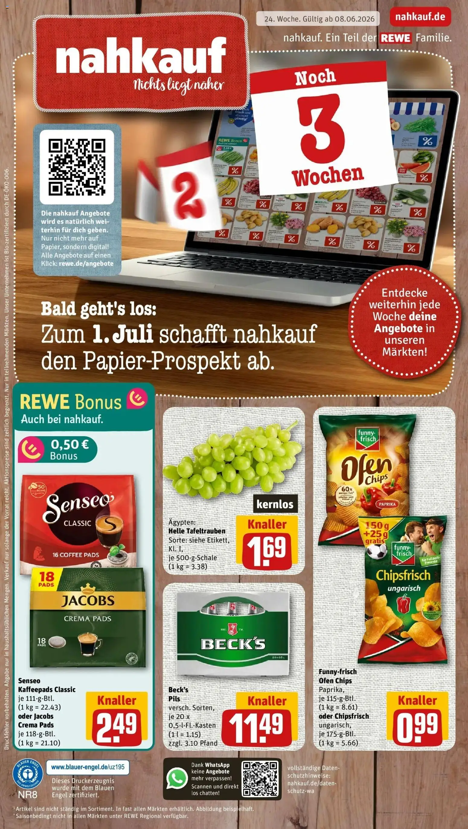 Vorschau von dem Prospekt des Geschäftes Rewe, gültig ab dem 08.06.2026