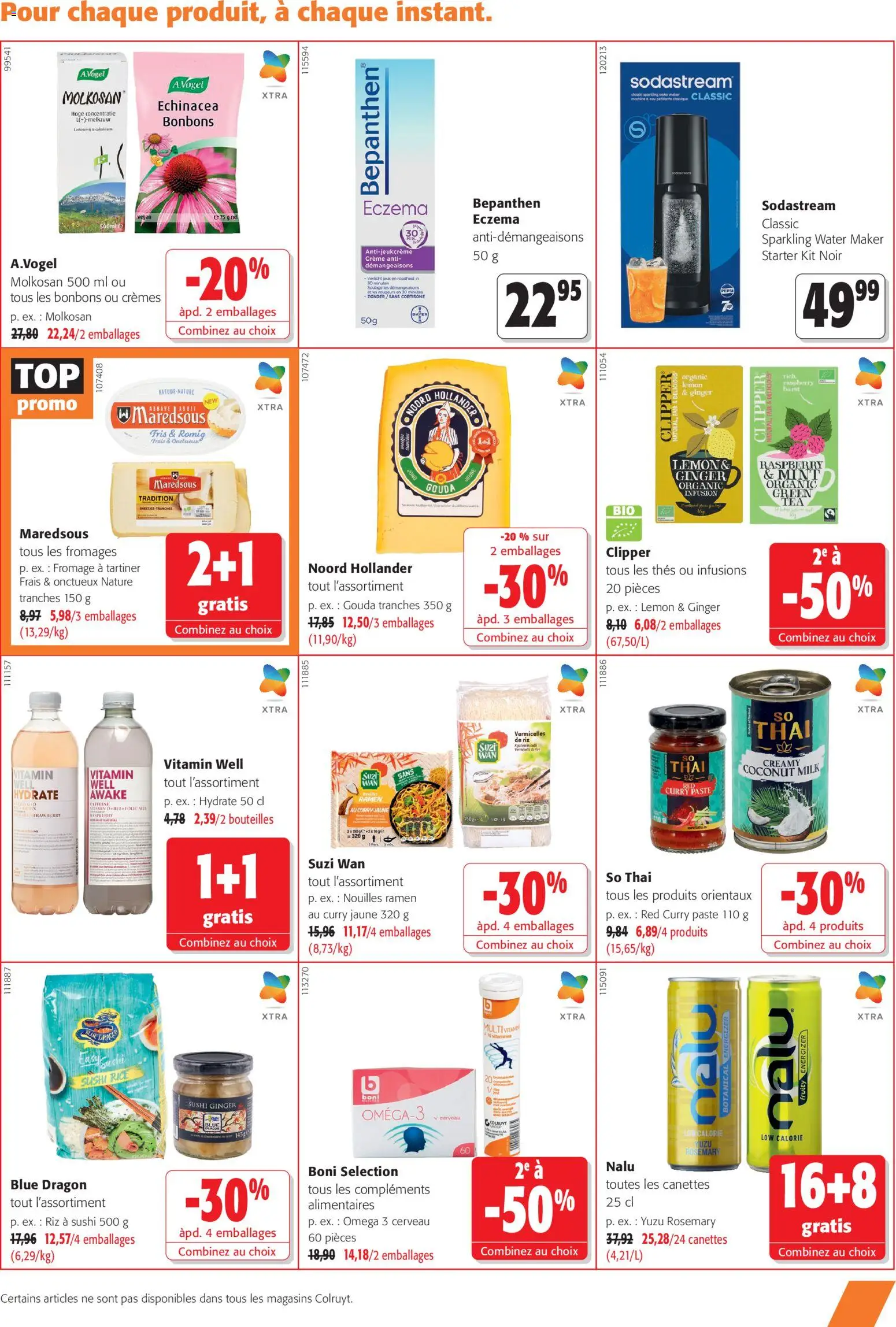 Prévisualisation de Colruyt Toutes les offres du magasin Colruyt formulaire valide 23/09/2026 - Sushi, Fromage, Sodastream, Curry, Riz, Clipper, Oméga, Fromage à tartiner