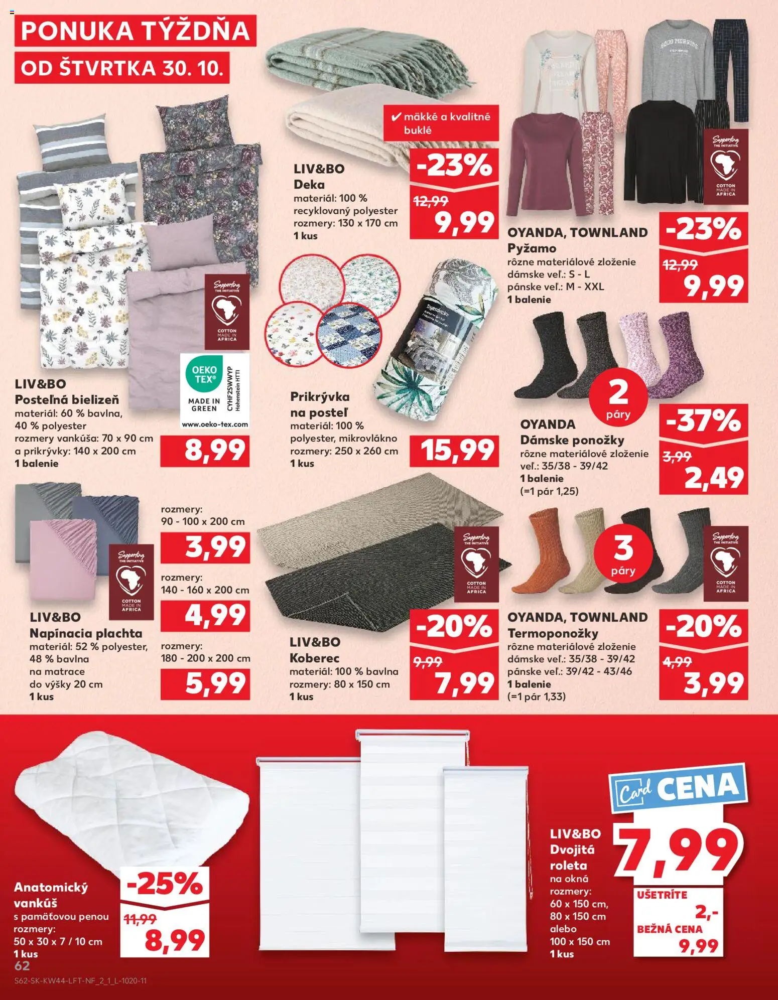 Náhľad Kaufland letáku platného od 30.10.2025 - Posteľ, Matrace, Koberec, Ponožky, Pyžamo, Vankúš, Plachta, Prikrývka