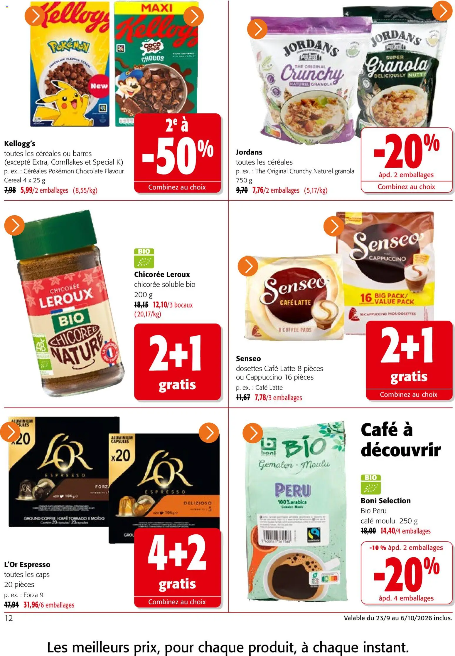 Prévisualisation de Colruyt catalogue du magasin Colruyt formulaire valide 23/09/2026 - Café, Senseo, Cappuccino, Thé, Céréales, Café moulu, Dosettes Café, L'or espresso