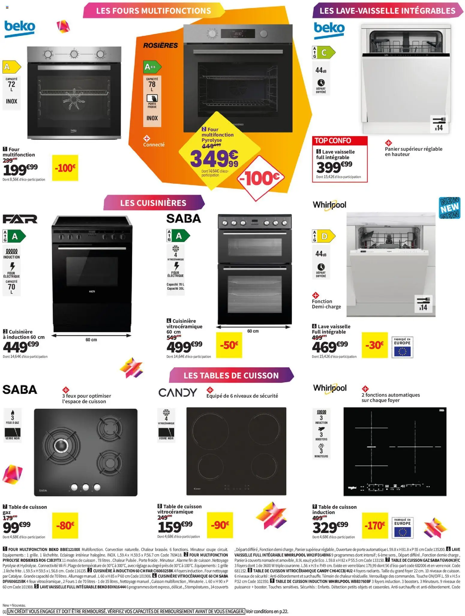 Prévisualisation de Conforama catalogue du magasin Conforama formulaire valide 08/09/2026 - Four, Vaisselle, Panier, Four électrique, Cuisinière, Éclairage, Couverts, Cuisinière vitrocéramique