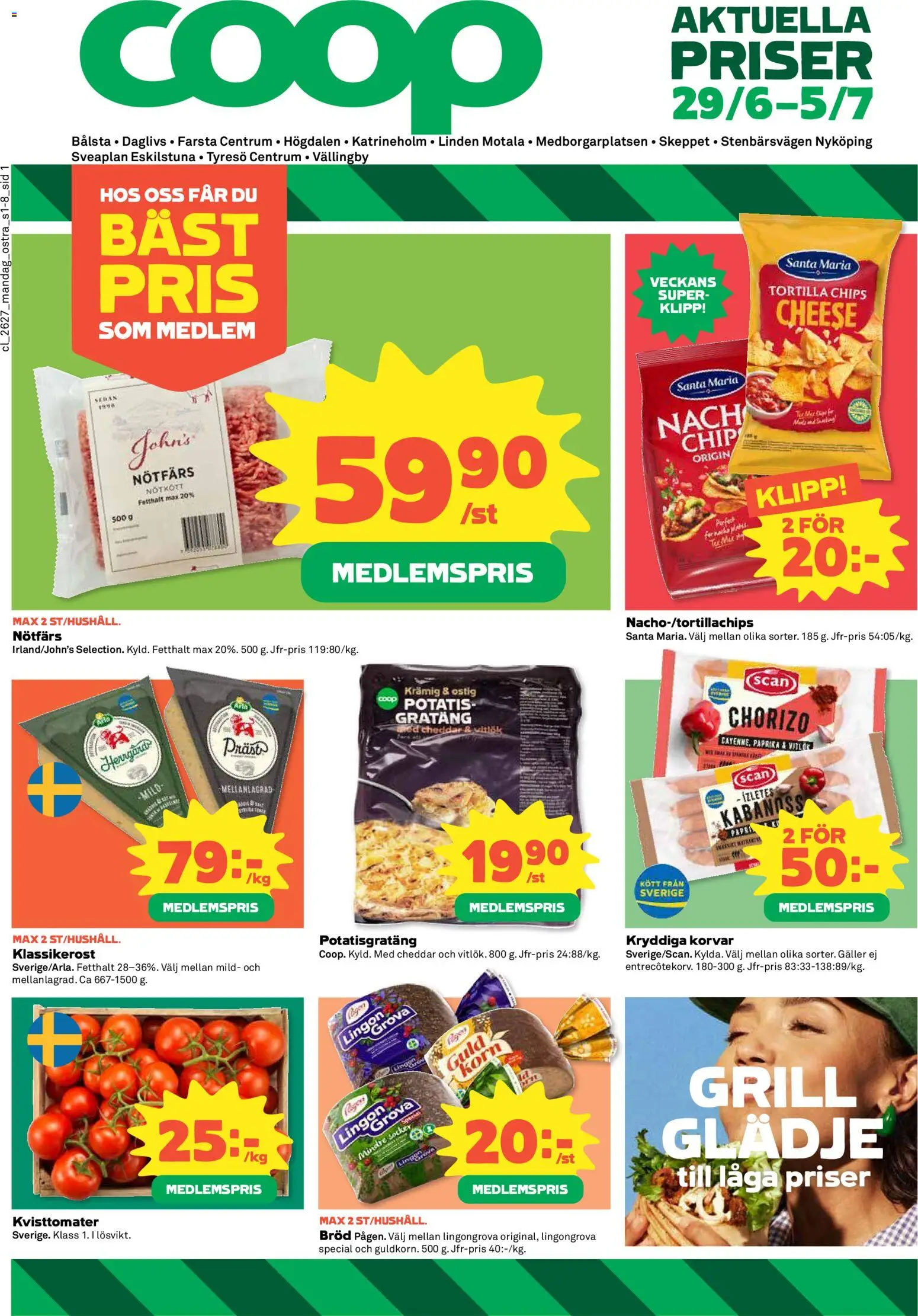 Förhandsgranska reklamblad Coop Daglivs erbjudanden från butik Coop Daglivs gäller från 29/06/2026