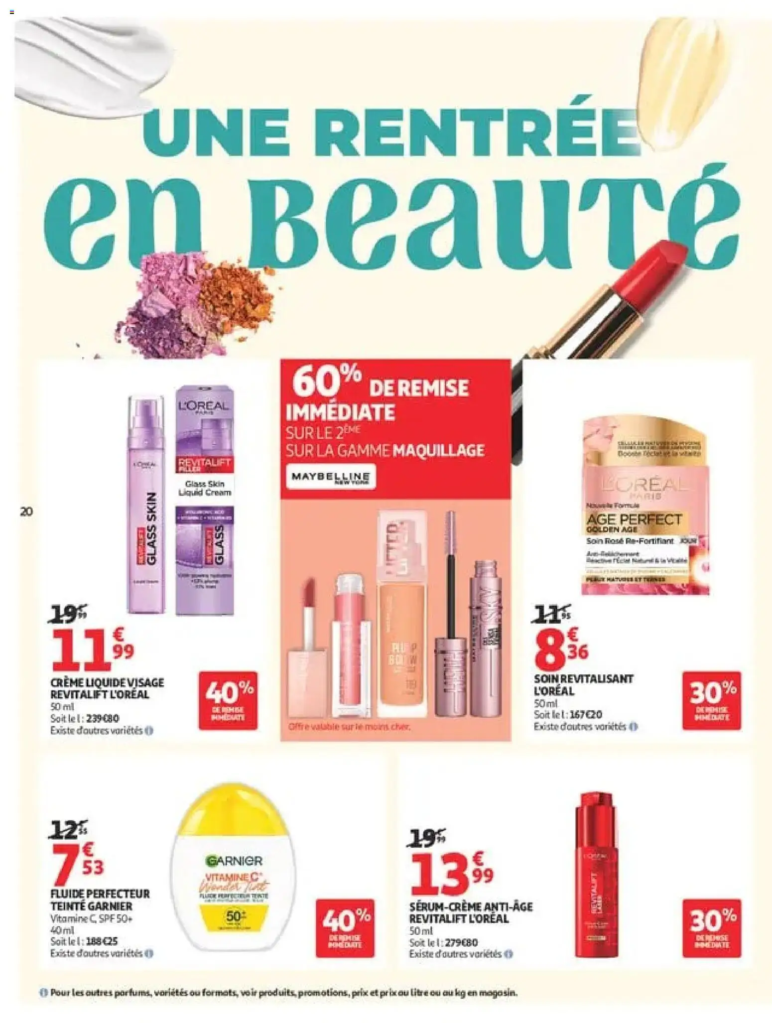 Prévisualisation de Auchan Tops rentrée supers du magasin Auchan formulaire valide 01/09/2026 - Maquillage, Crème, Crème liquide, Serum
