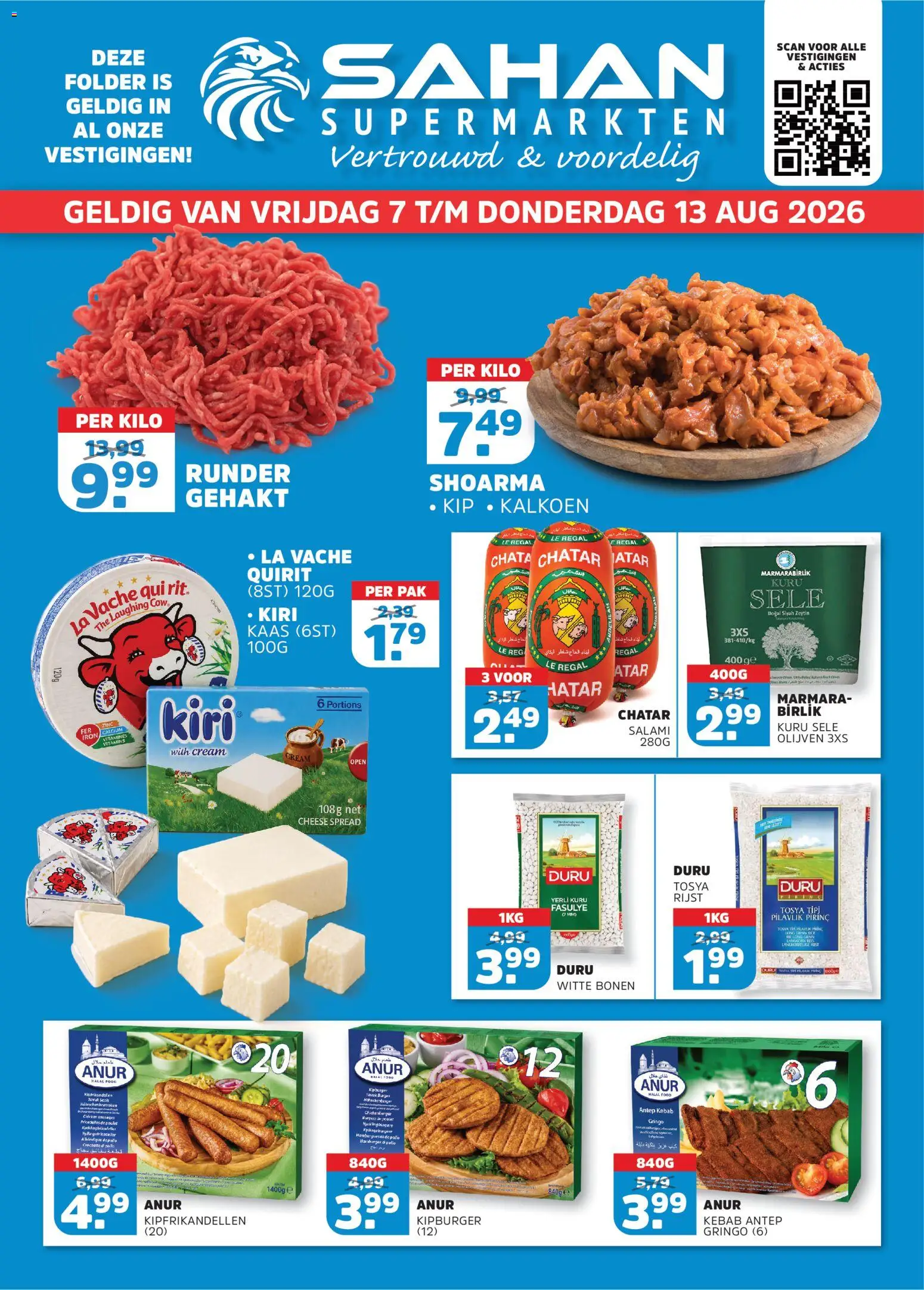 Voorbeeld van Sahan folder van winkel Sahan geldig vanaf 07-08-2026 - Kaas, Kip, La, Kalkoen, Olijven, Salami, Gehakt, Bonen